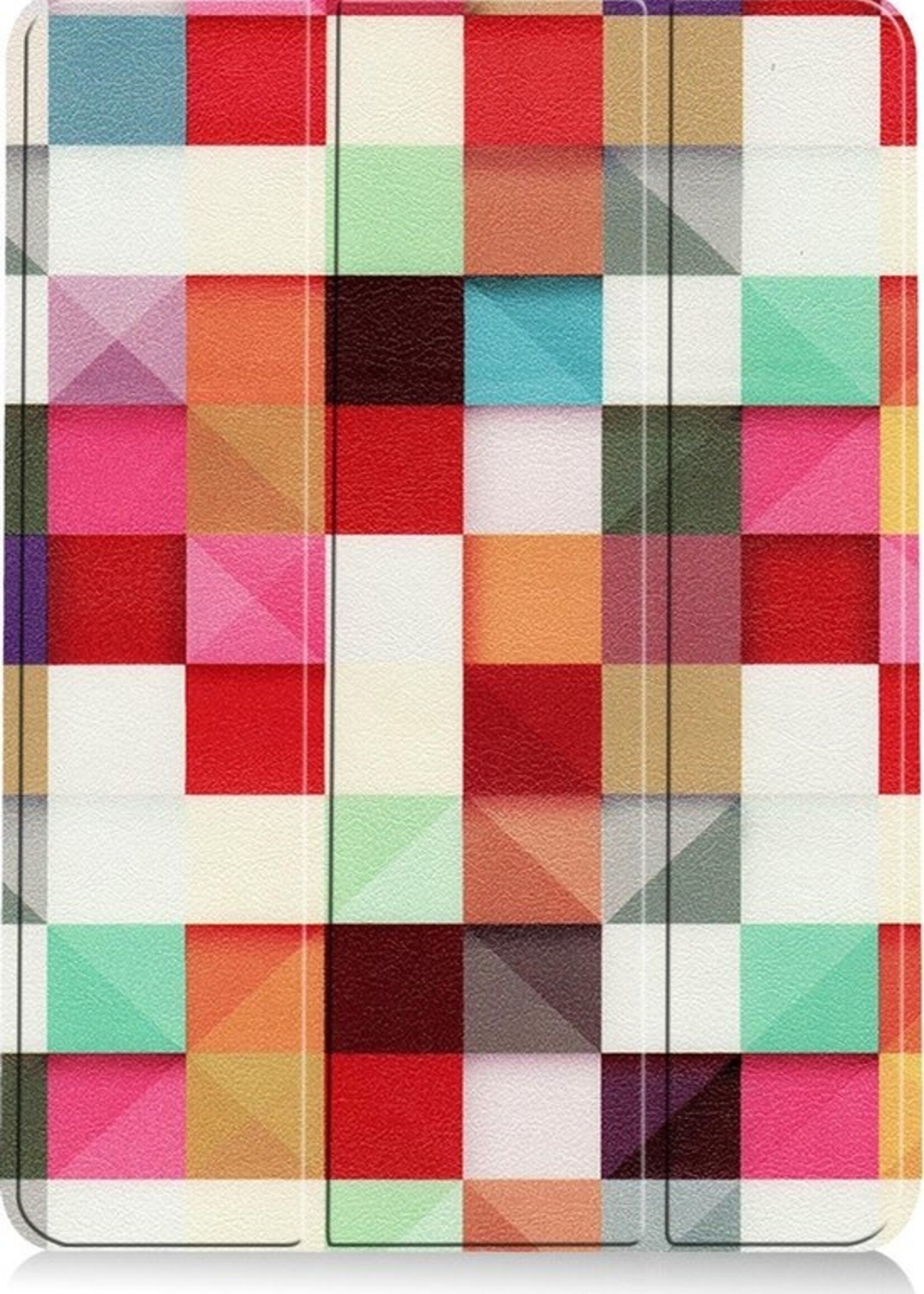 LUQ Hoes Geschikt voor iPad Air 2020 Hoes Luxe Hoesje Book Case - Hoesje Geschikt voor iPad Air 4 2020 Hoes Cover - Blokken