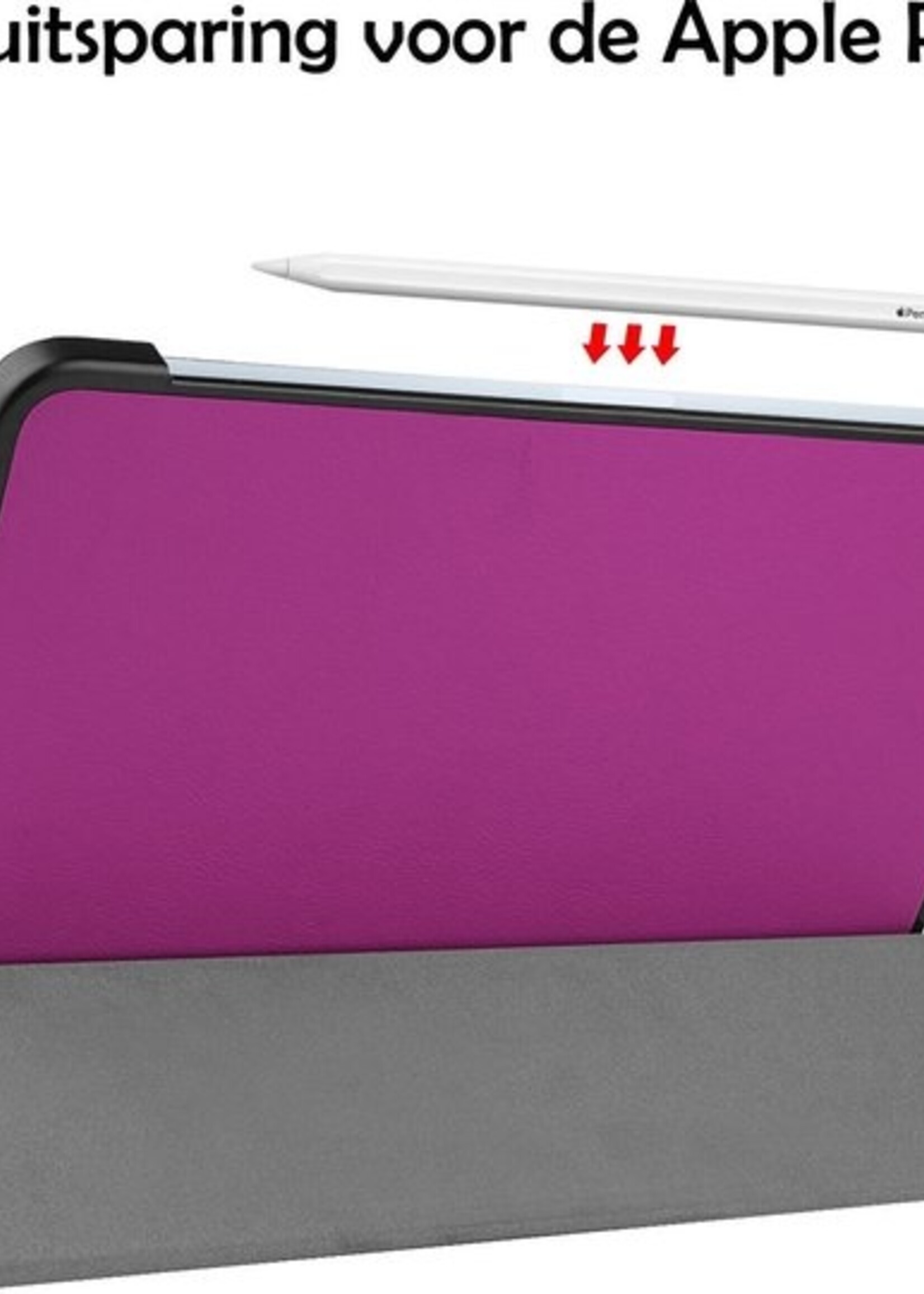 LUQ Hoes Geschikt voor iPad Air 2020 Hoes Luxe Hoesje Book Case Met Screenprotector - Hoesje Geschikt voor iPad Air 4 2020 Hoes Cover - Paars