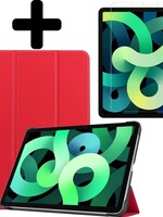LUQ LUQ iPad Air 4 Hoesje Tablet Hoes Met Screenprotector - Rood