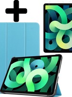 LUQ LUQ iPad Air 4 Hoesje Tablet Hoes Met Screenprotector - Licht Blauw
