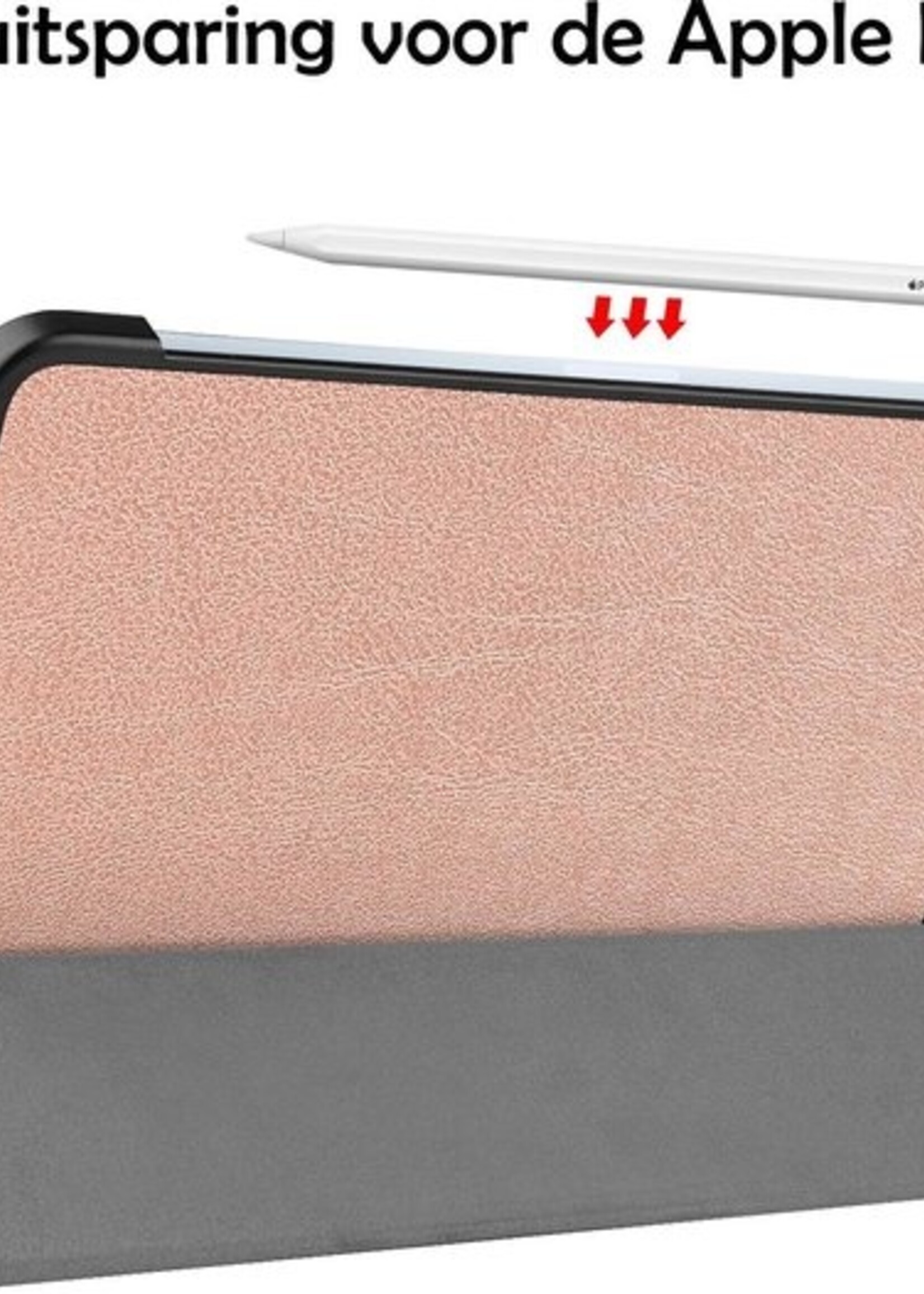 LUQ Hoes Geschikt voor iPad Air 2020 Hoes Luxe Hoesje Book Case Met Screenprotector - Hoesje Geschikt voor iPad Air 4 2020 Hoes Cover - Rosé goud
