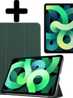 LUQ LUQ iPad Air 4 Hoesje Tablet Hoes Met Screenprotector - Donkergroen
