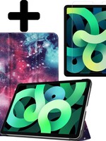 LUQ LUQ iPad Air 4 Hoesje Tablet Hoes Met Screenprotector - Galaxy