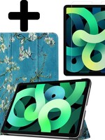 LUQ LUQ iPad Air 4 Hoesje Tablet Hoes Met Screenprotector - Bloemen