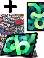 LUQ LUQ iPad Air 4 Hoesje Tablet Hoes Met Screenprotector - Graffity