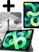 LUQ LUQ iPad Air 4 Hoesje Tablet Hoes Met Screenprotector - Eiffeltoren