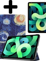 LUQ LUQ iPad Air 4 Hoesje Tablet Hoes Met Screenprotector - Sterrenhemel