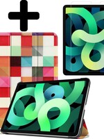 LUQ LUQ iPad Air 4 Hoesje Tablet Hoes Met Screenprotector - Blocks