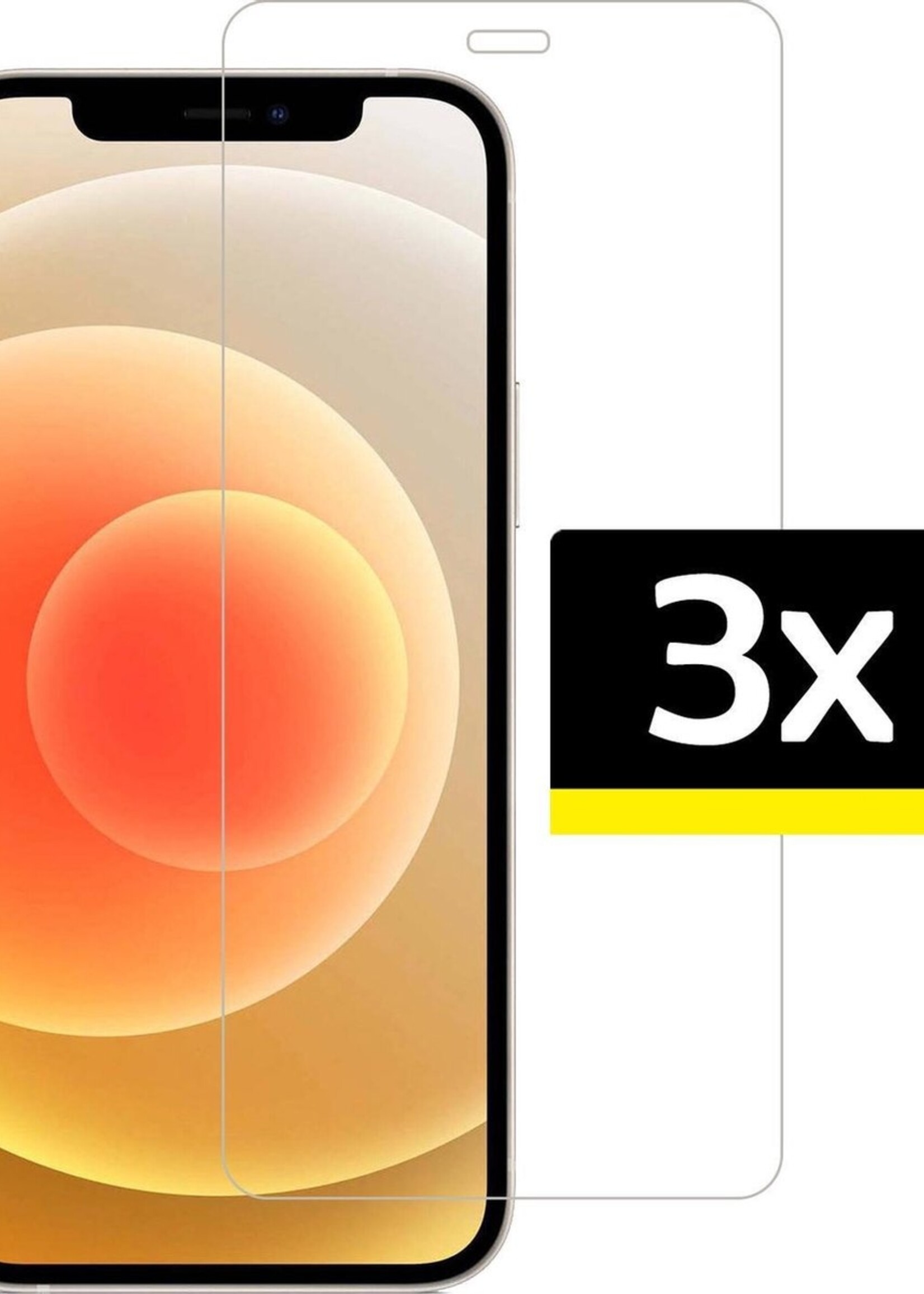 LUQ Screenprotector Geschikt voor iPhone 12 Screenprotector Volledig - Screenprotector Geschikt voor iPhone 12 Screenprotector Bescherm Glas - 3 Stuks