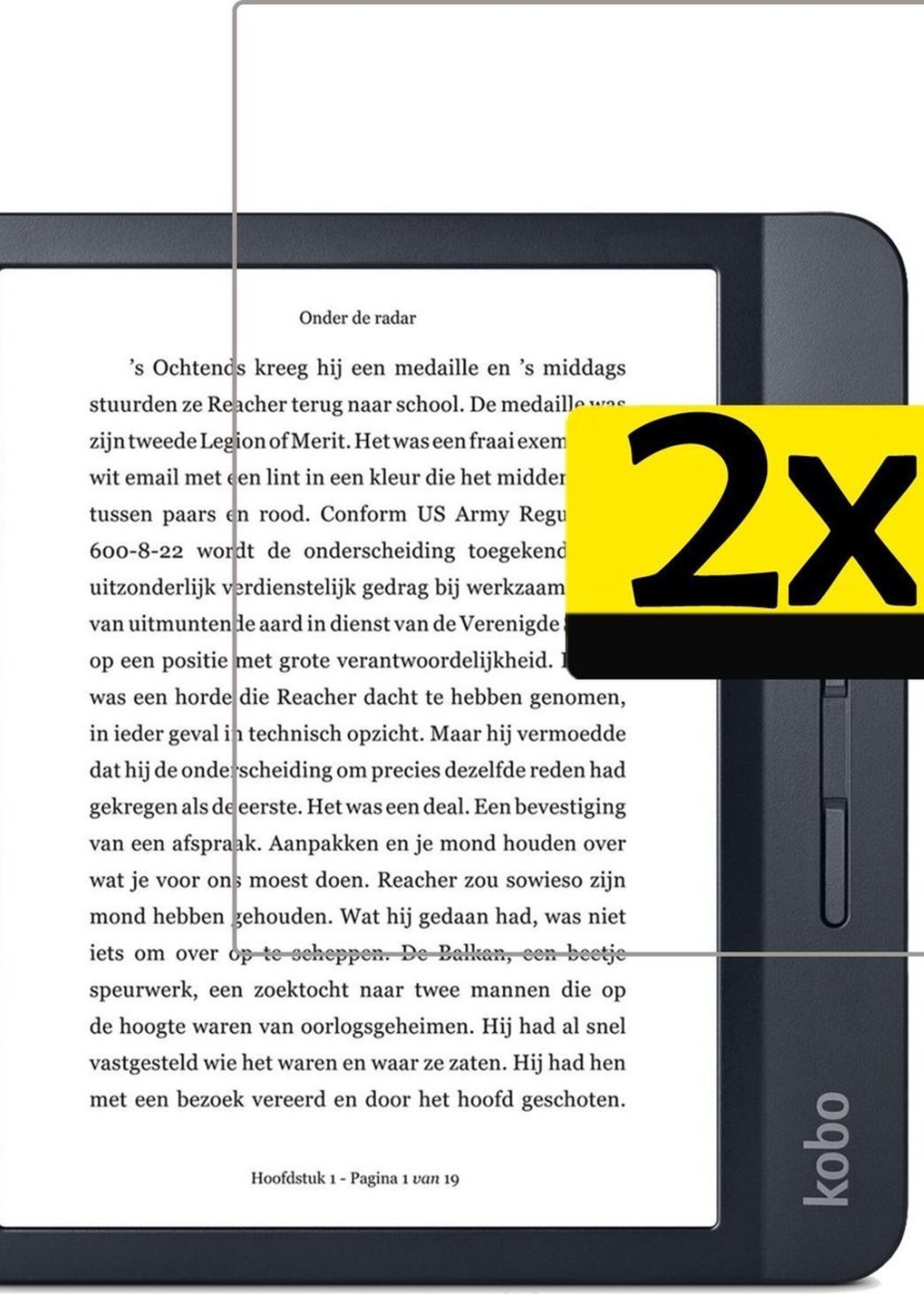LUQ Screenprotector Geschikt voor Kobo Libra H2O Screenprotector Bescherm Glas Gehard Screen Protector - 2 Stuks
