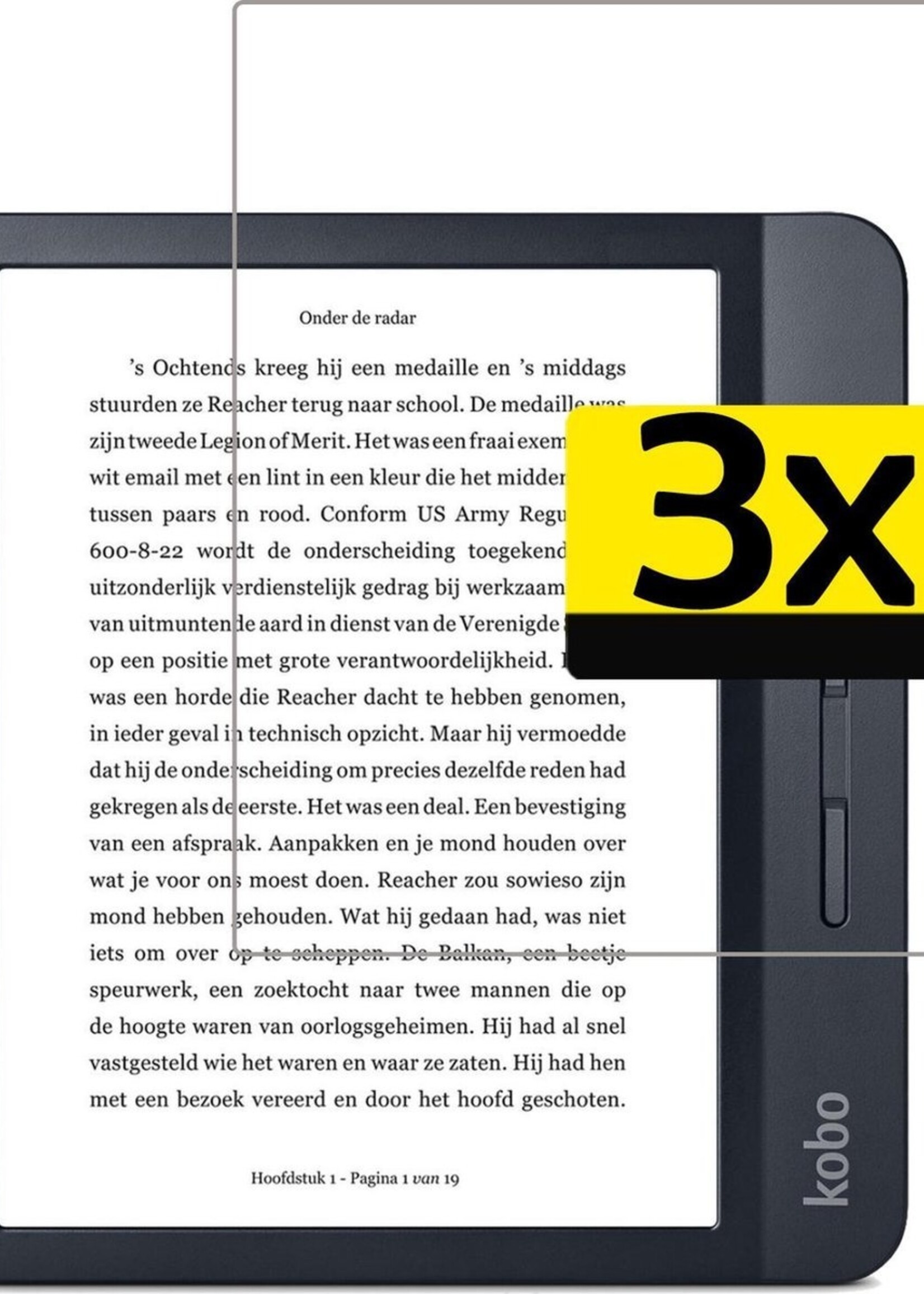 LUQ Screenprotector Geschikt voor Kobo Libra H2O Screenprotector Bescherm Glas Gehard Screen Protector - 3 Stuks