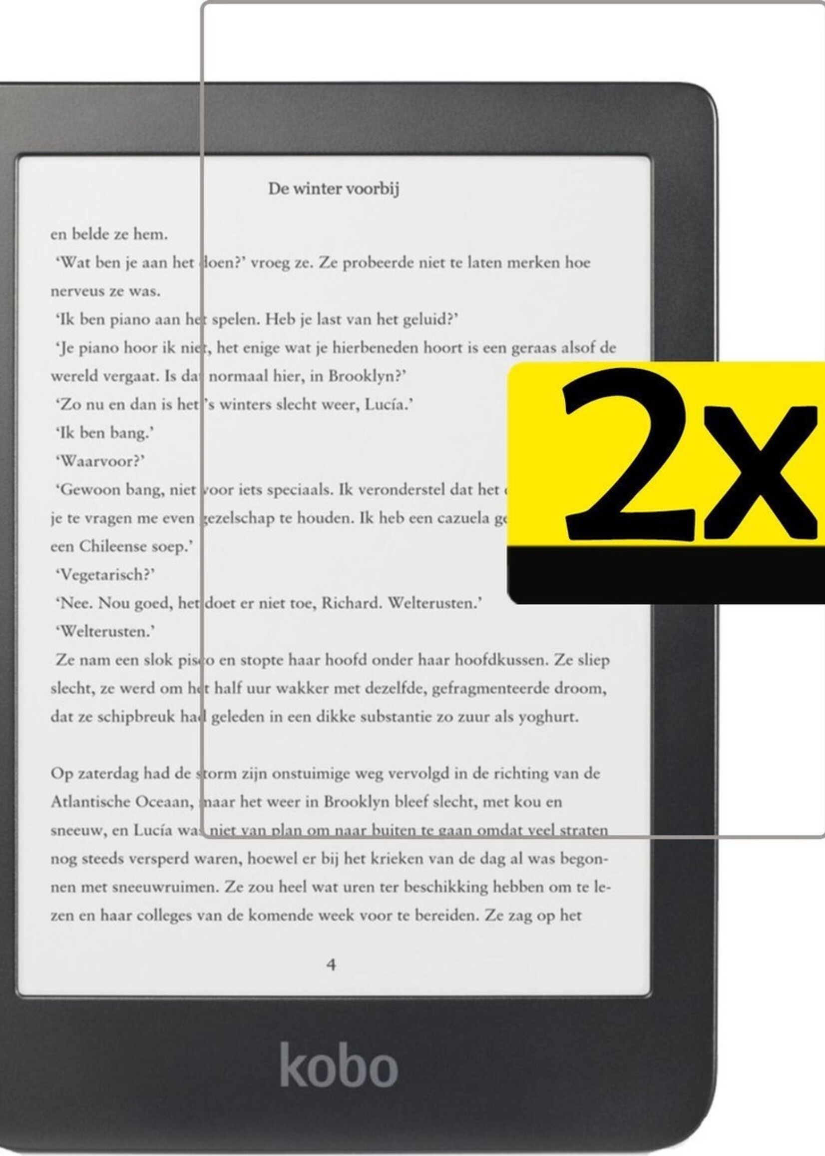LUQ Screenprotector Geschikt voor Kobo Clara HD Screenprotector Bescherm Glas Gehard Screen Protector - 2 Stuks