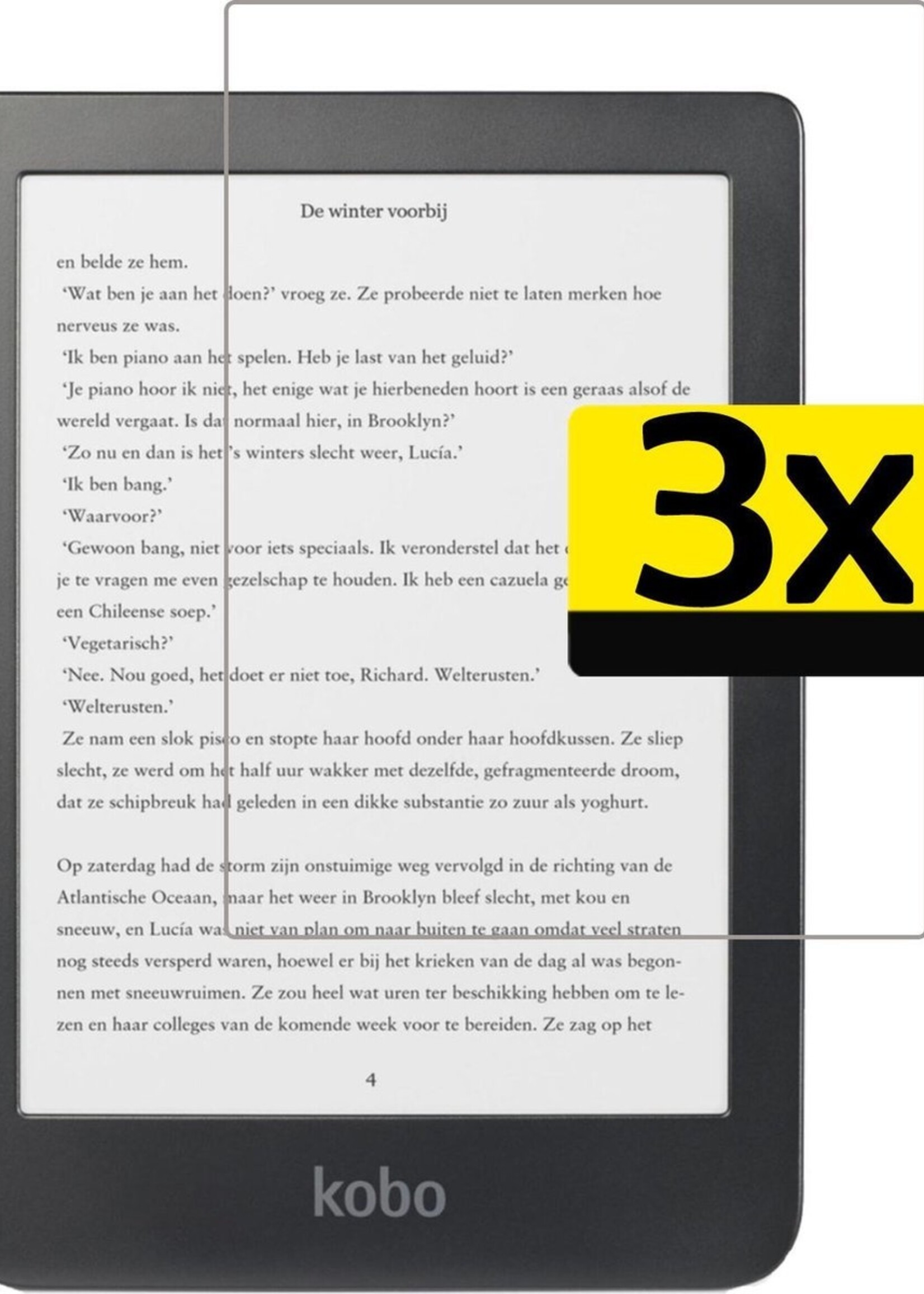LUQ Screenprotector Geschikt voor Kobo Clara HD Screenprotector Bescherm Glas Gehard Screen Protector - 3 Stuks