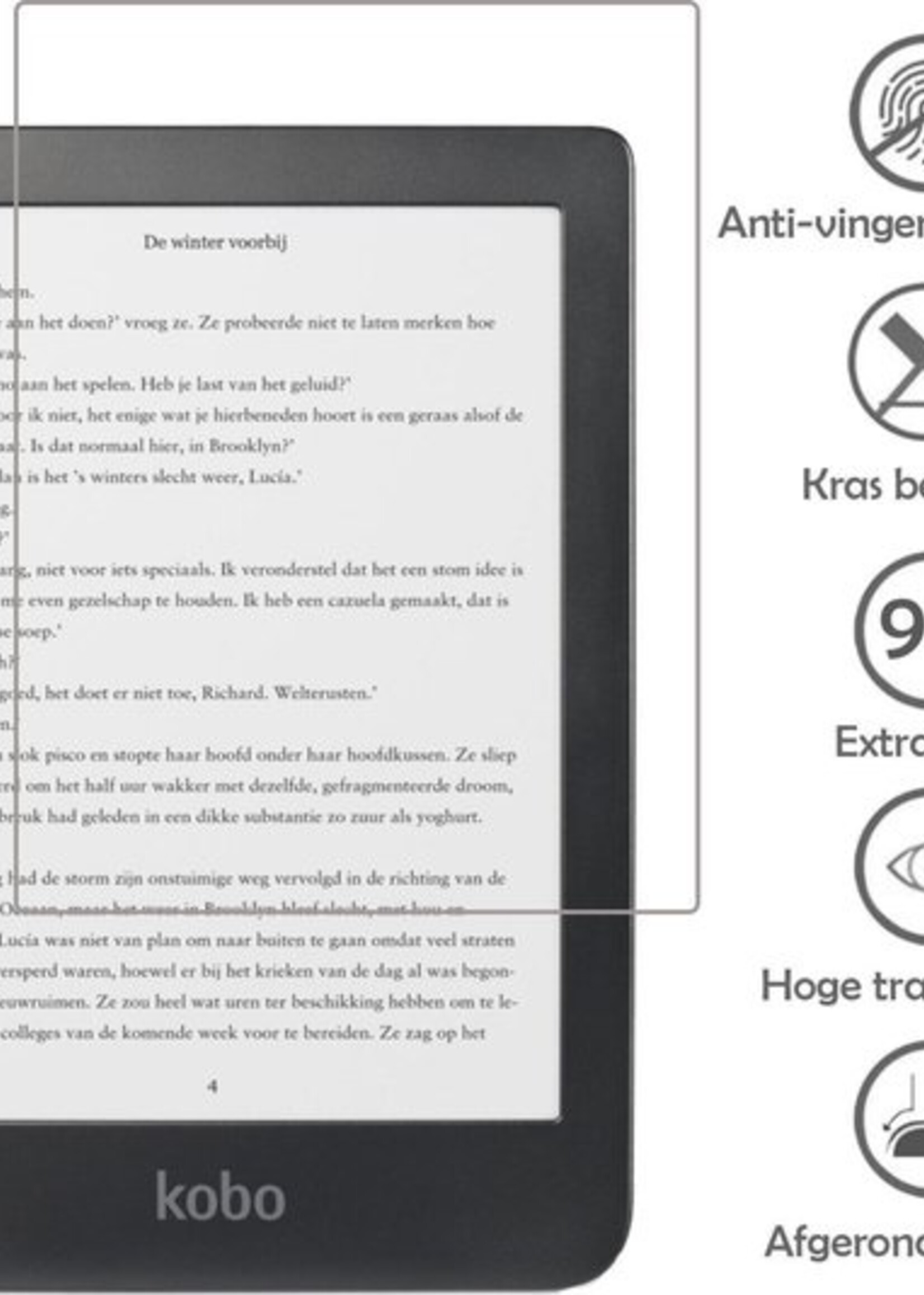 LUQ Screenprotector Geschikt voor Kobo Clara HD Screenprotector Bescherm Glas Gehard Screen Protector - 3 Stuks