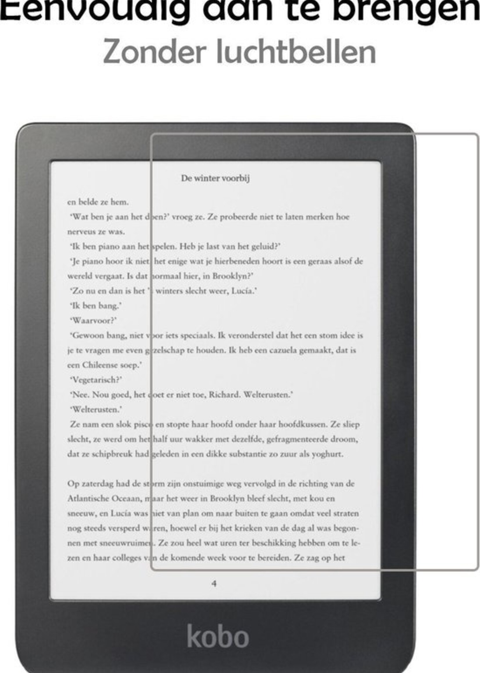 LUQ Screenprotector Geschikt voor Kobo Clara HD Screenprotector Bescherm Glas Gehard Screen Protector - 3 Stuks