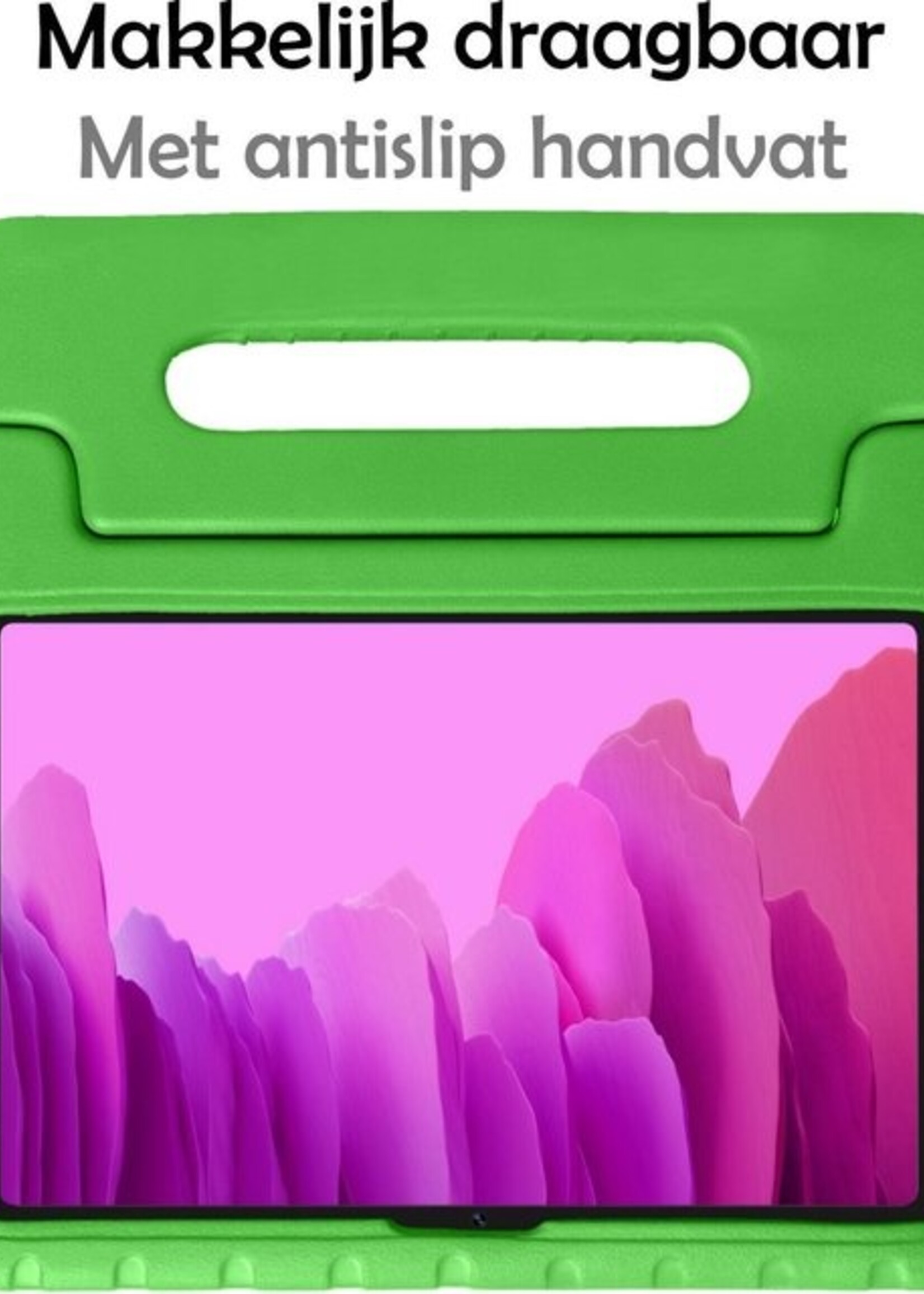 LUQ Hoes Geschikt voor Samsung Galaxy Tab A7 Hoes Kinder Hoesje Kids Case Kinderhoes Shockproof - Hoesje Geschikt voor Samsung Tab A7 Hoesje Kidscase - Groen