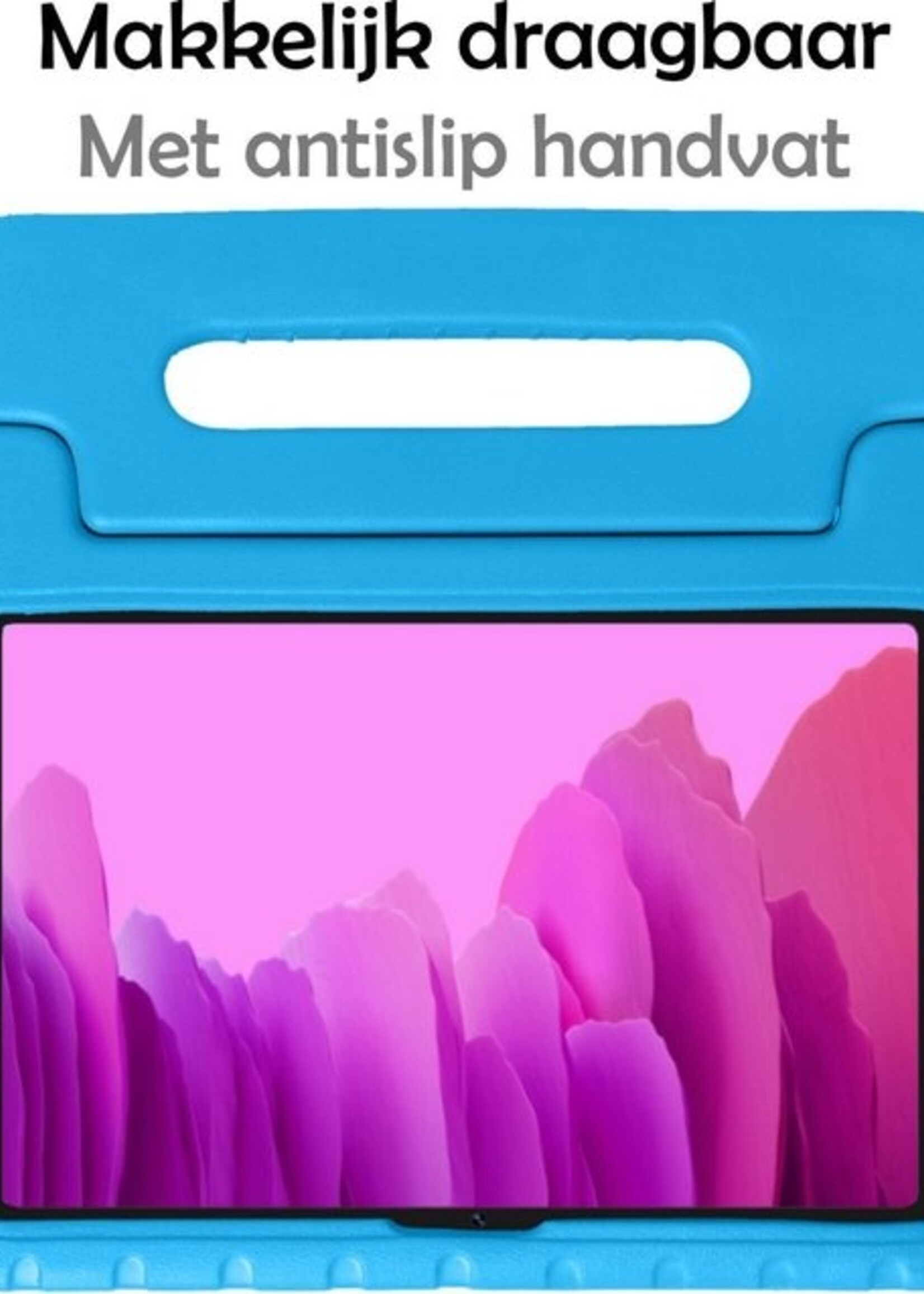 LUQ Hoes Geschikt voor Samsung Galaxy Tab A7 Hoes Kinder Hoesje Kids Case Kinderhoes Shockproof - Hoesje Geschikt voor Samsung Tab A7 Hoesje Kidscase - Blauw