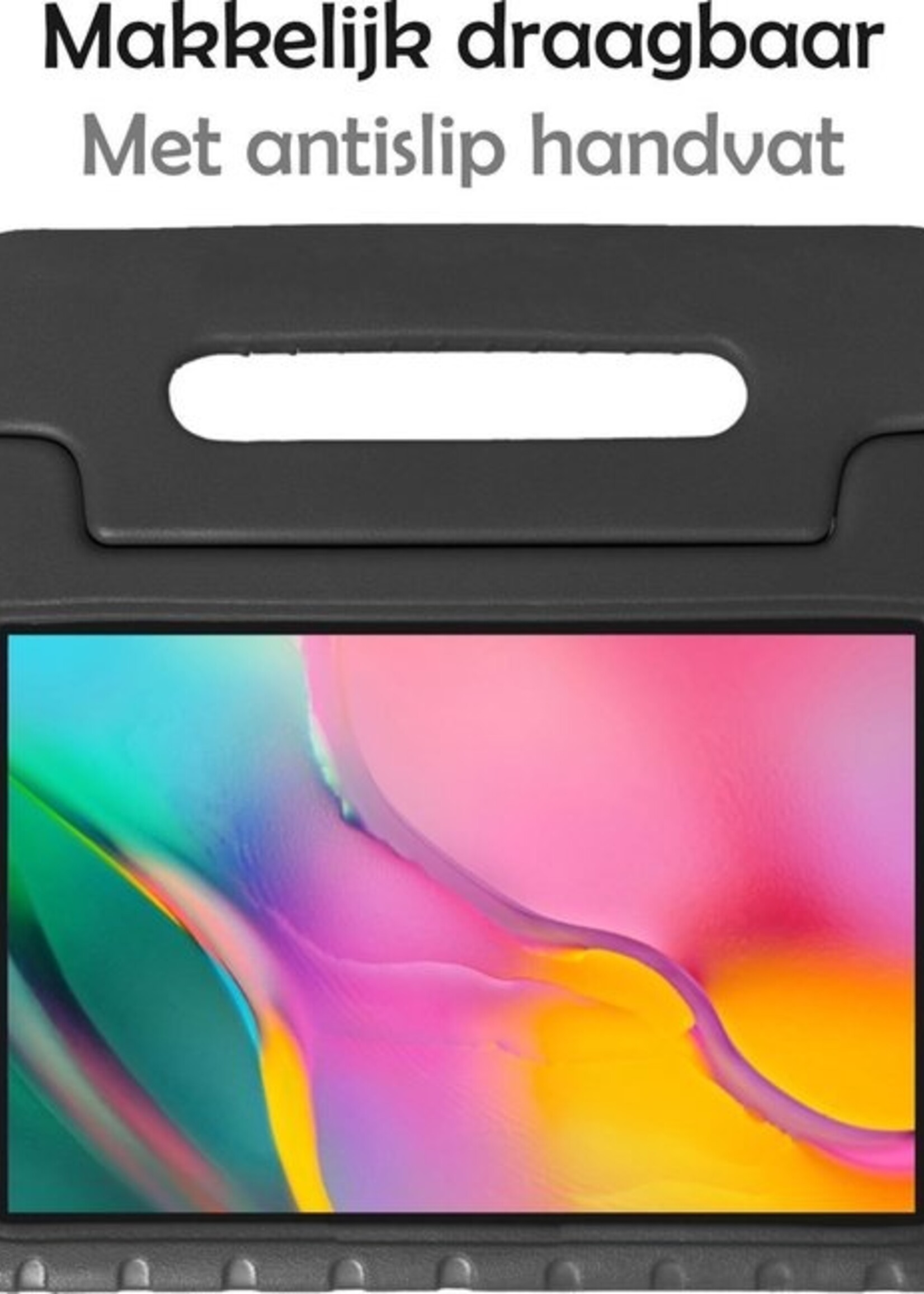 LUQ Hoes Geschikt voor Samsung Galaxy Tab A 8.0 (2019) Hoes Kinder Hoesje Kids Case Kinderhoes Shockproof - Hoesje Geschikt voor Samsung Tab A 8.0 (2019) Hoesje Kidscase - Zwart
