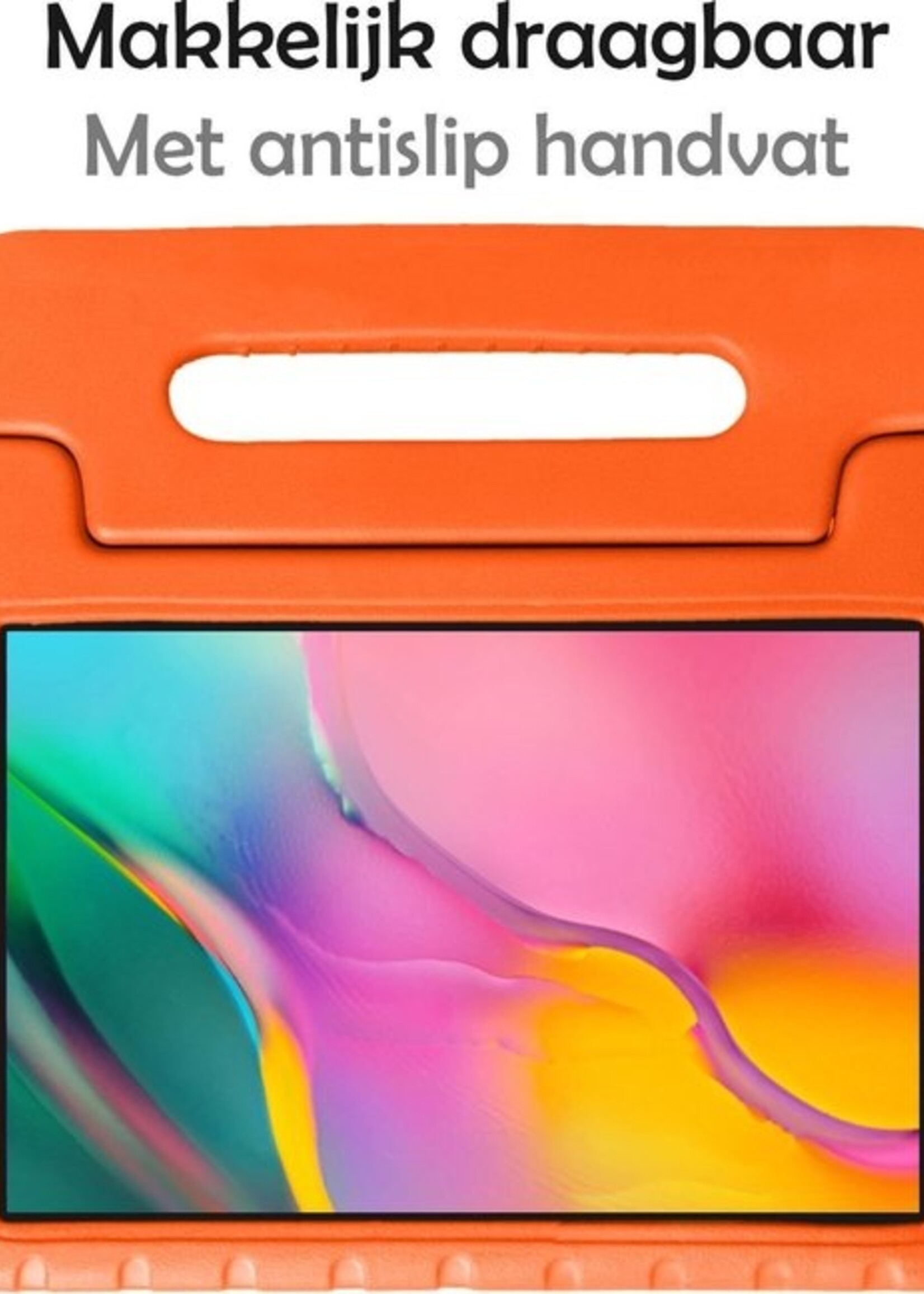 LUQ Hoes Geschikt voor Samsung Galaxy Tab A 8.0 (2019) Hoes Kinder Hoesje Kids Case Kinderhoes Shockproof - Hoesje Geschikt voor Samsung Tab A 8.0 (2019) Hoesje Kidscase - Oranje