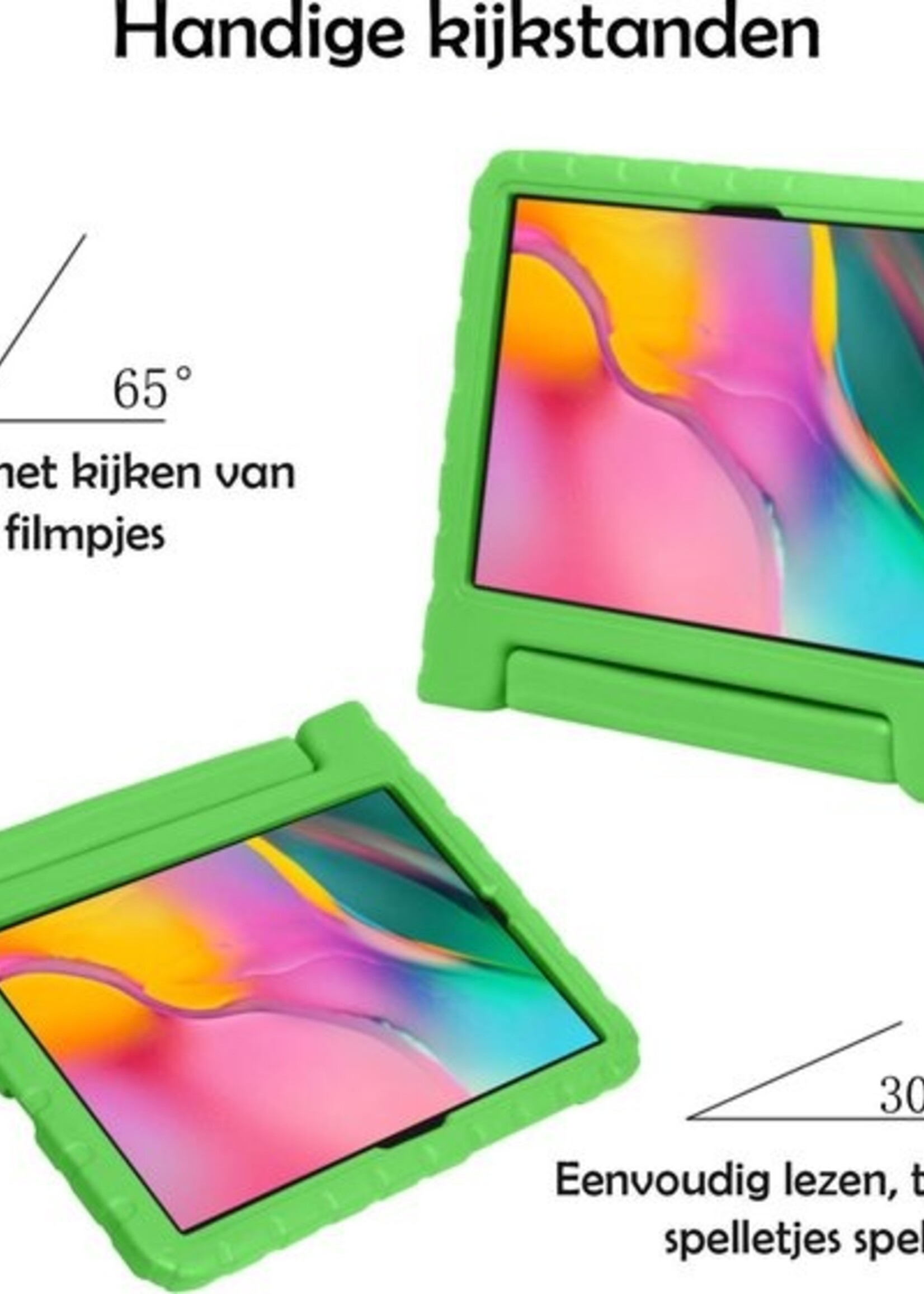 LUQ Hoes Geschikt voor Samsung Galaxy Tab A 8.0 (2019) Hoes Kinder Hoesje Kids Case Kinderhoes Shockproof - Hoesje Geschikt voor Samsung Tab A 8.0 (2019) Hoesje Kidscase - Groen