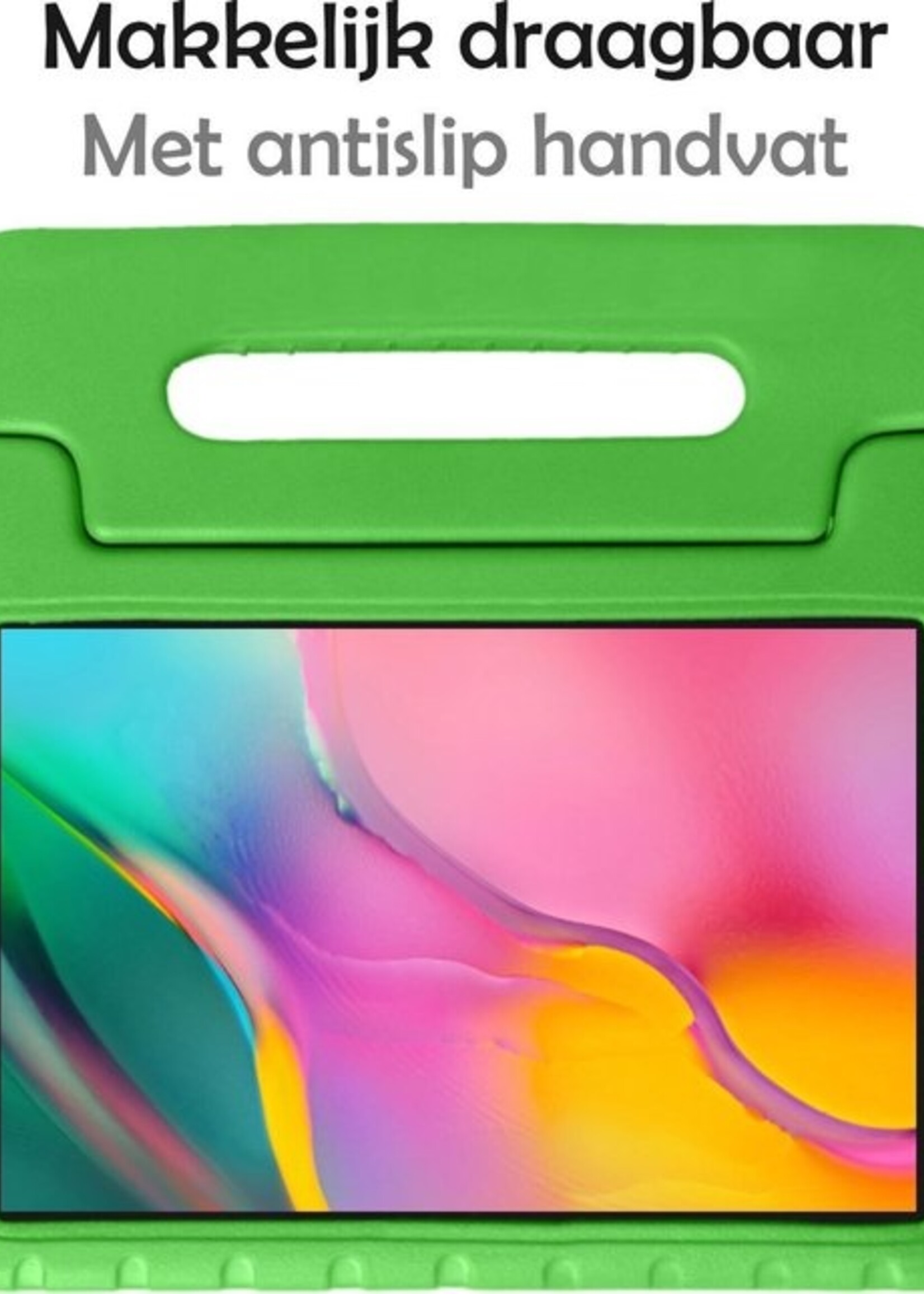 LUQ Hoes Geschikt voor Samsung Galaxy Tab A 8.0 (2019) Hoes Kinder Hoesje Kids Case Kinderhoes Shockproof - Hoesje Geschikt voor Samsung Tab A 8.0 (2019) Hoesje Kidscase - Groen