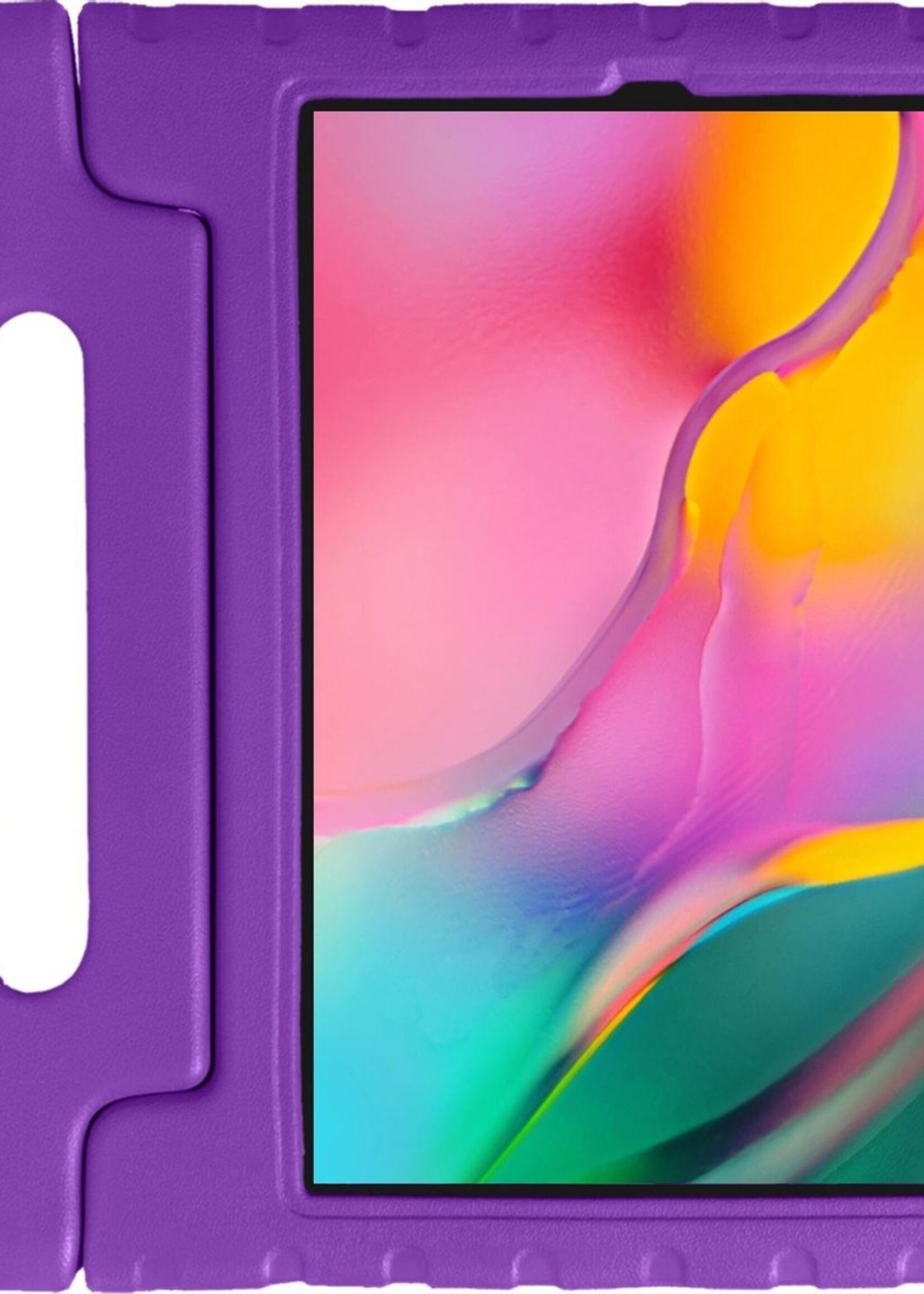 LUQ Hoes Geschikt voor Samsung Galaxy Tab A 8.0 (2019) Hoes Kinder Hoesje Kids Case Kinderhoes Shockproof - Hoesje Geschikt voor Samsung Tab A 8.0 (2019) Hoesje Kidscase - Paars