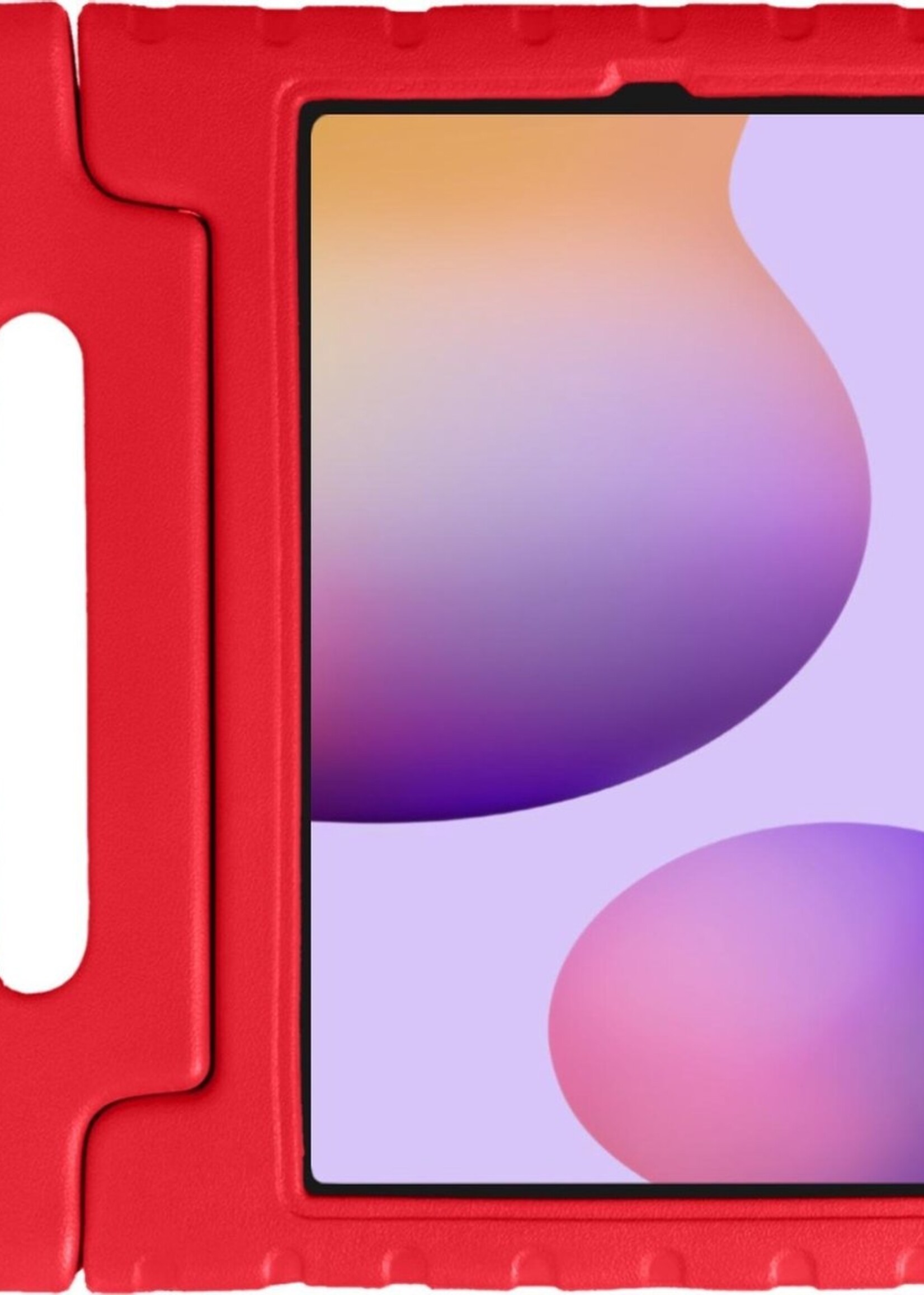 LUQ Hoes Geschikt voor Samsung Galaxy Tab S6 Lite Hoes Kinder Hoesje Kids Case Kinderhoes Shockproof - Hoesje Geschikt voor Samsung Tab S6 Lite Hoesje Kidscase - Rood