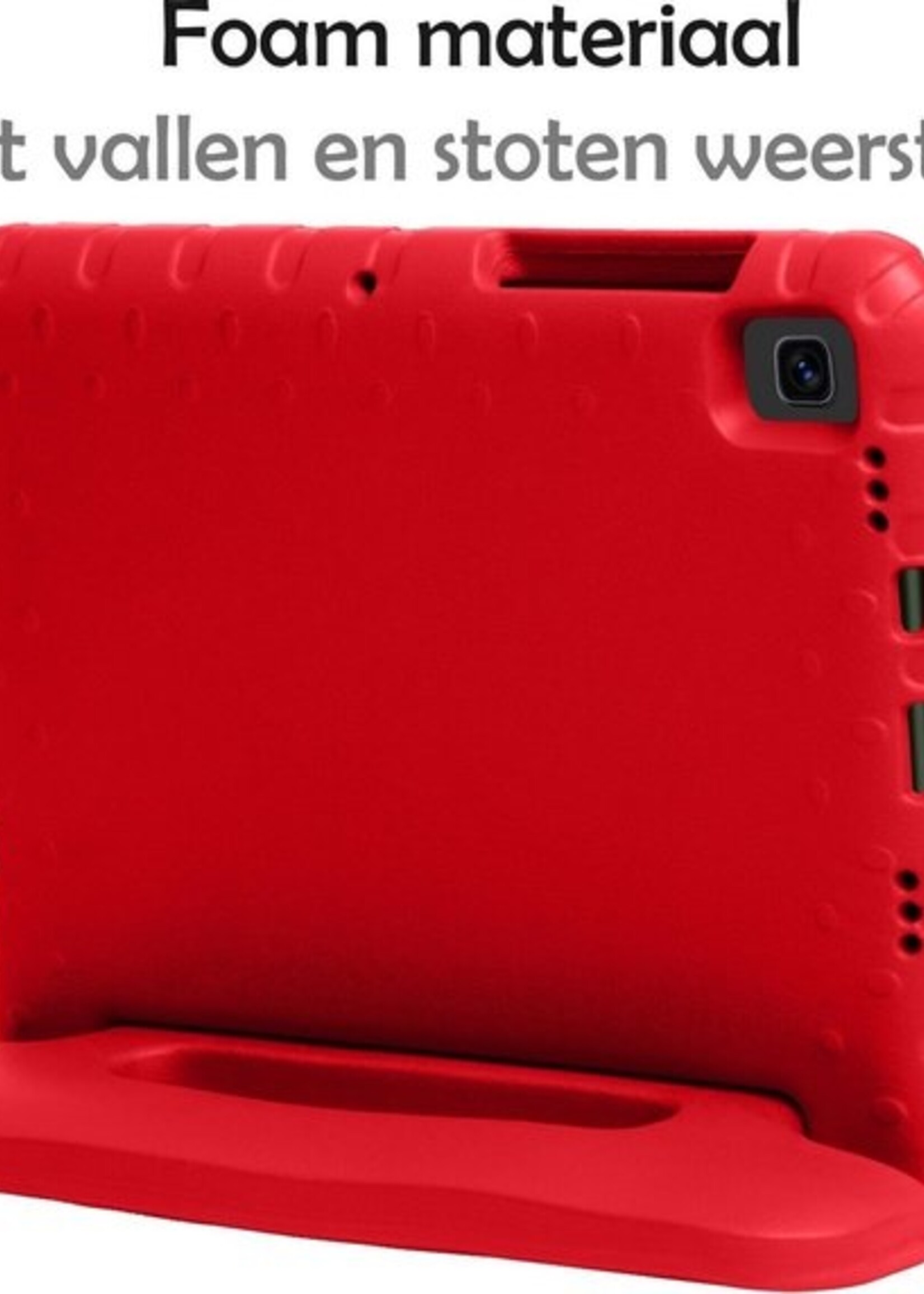 LUQ Hoes Geschikt voor Samsung Galaxy Tab S6 Lite Hoes Kinder Hoesje Kids Case Kinderhoes Shockproof - Hoesje Geschikt voor Samsung Tab S6 Lite Hoesje Kidscase - Rood