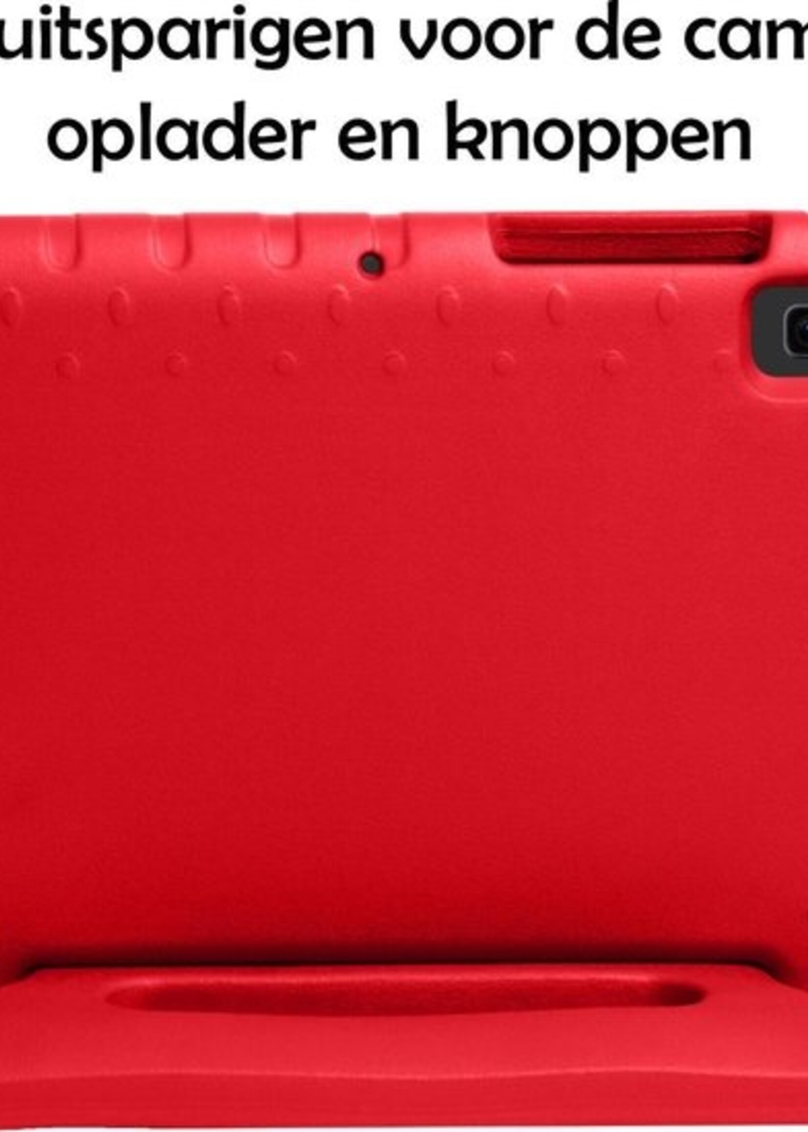 LUQ Hoes Geschikt voor Samsung Galaxy Tab S6 Lite Hoes Kinder Hoesje Kids Case Kinderhoes Shockproof - Hoesje Geschikt voor Samsung Tab S6 Lite Hoesje Kidscase - Rood