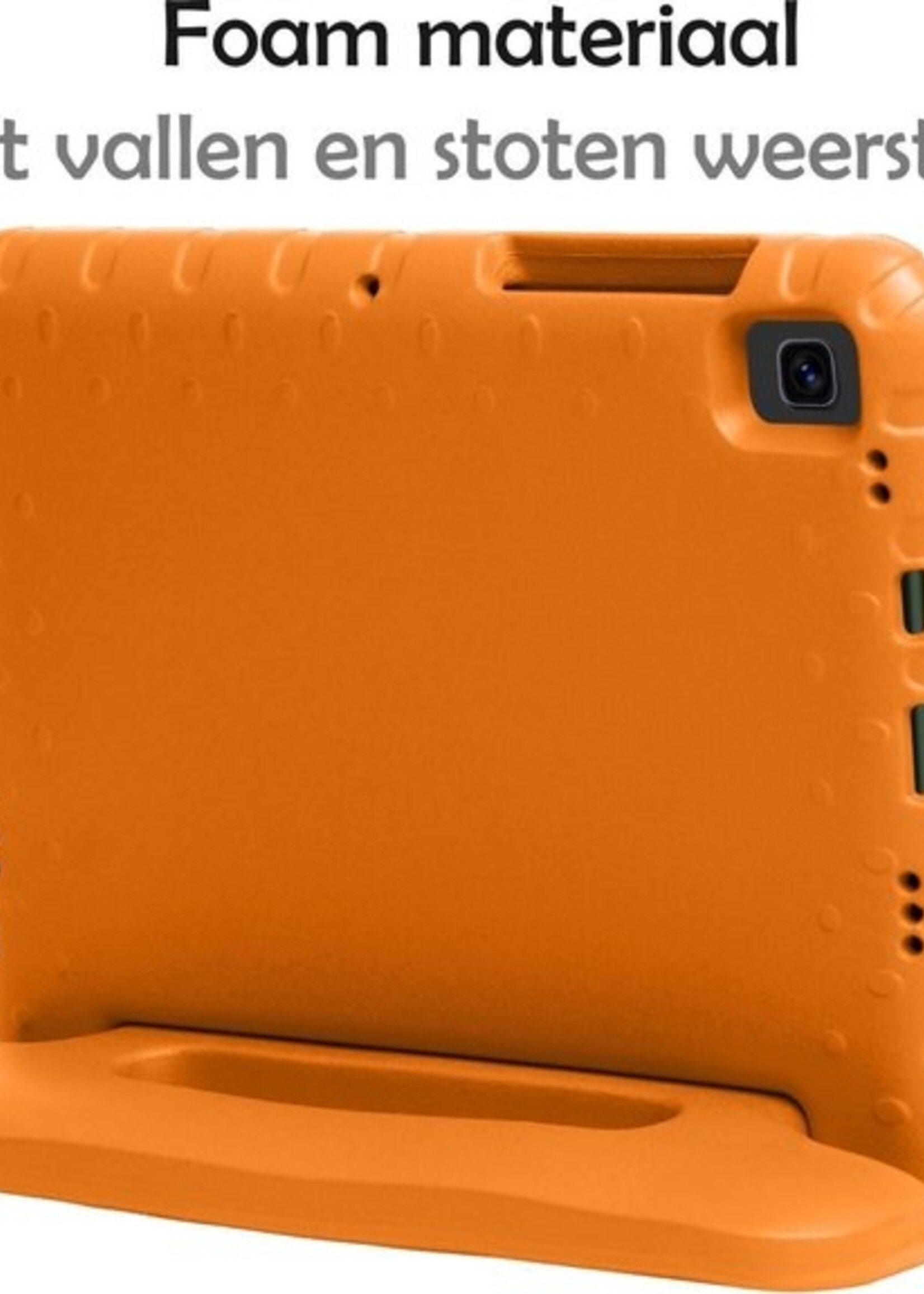 LUQ Hoes Geschikt voor Samsung Galaxy Tab A7 Hoes Kinder Hoesje Kids Case Kinderhoes Shockproof - Hoesje Geschikt voor Samsung Tab A7 Hoesje Kidscase - Oranje