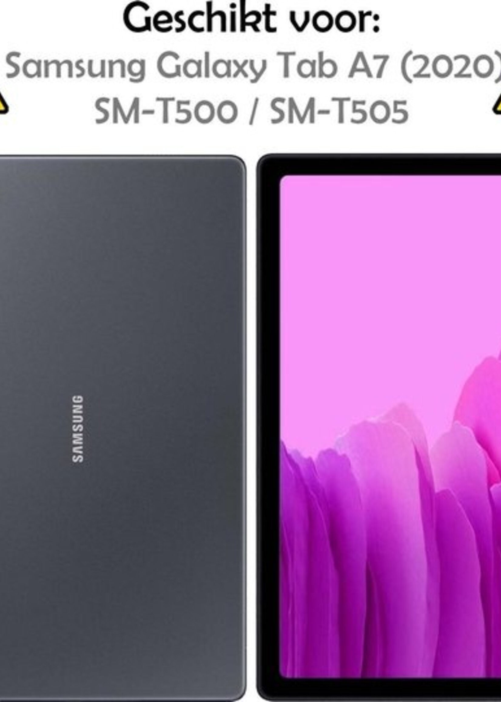 LUQ Hoes Geschikt voor Samsung Galaxy Tab A7 Hoes Kinder Hoesje Kids Case Kinderhoes Shockproof - Hoesje Geschikt voor Samsung Tab A7 Hoesje Kidscase - Paars