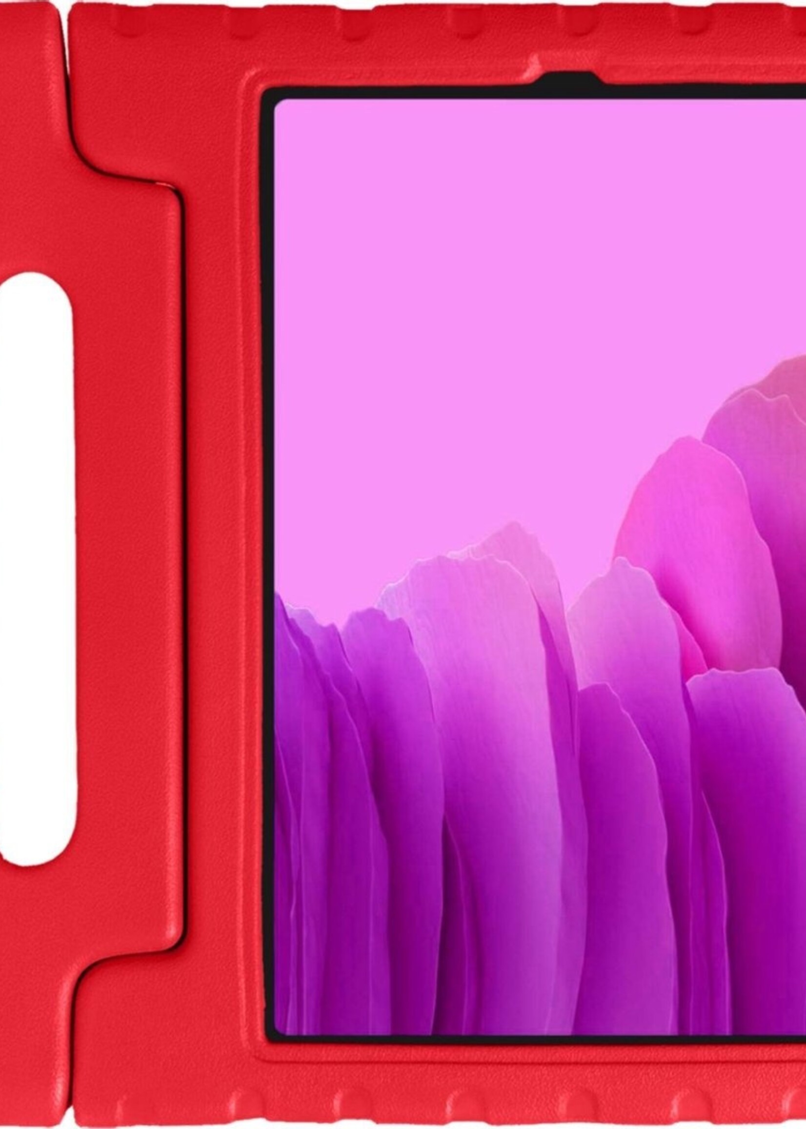 LUQ Hoes Geschikt voor Samsung Galaxy Tab A7 Hoes Kinder Hoesje Kids Case Kinderhoes Shockproof - Hoesje Geschikt voor Samsung Tab A7 Hoesje Kidscase - Rood