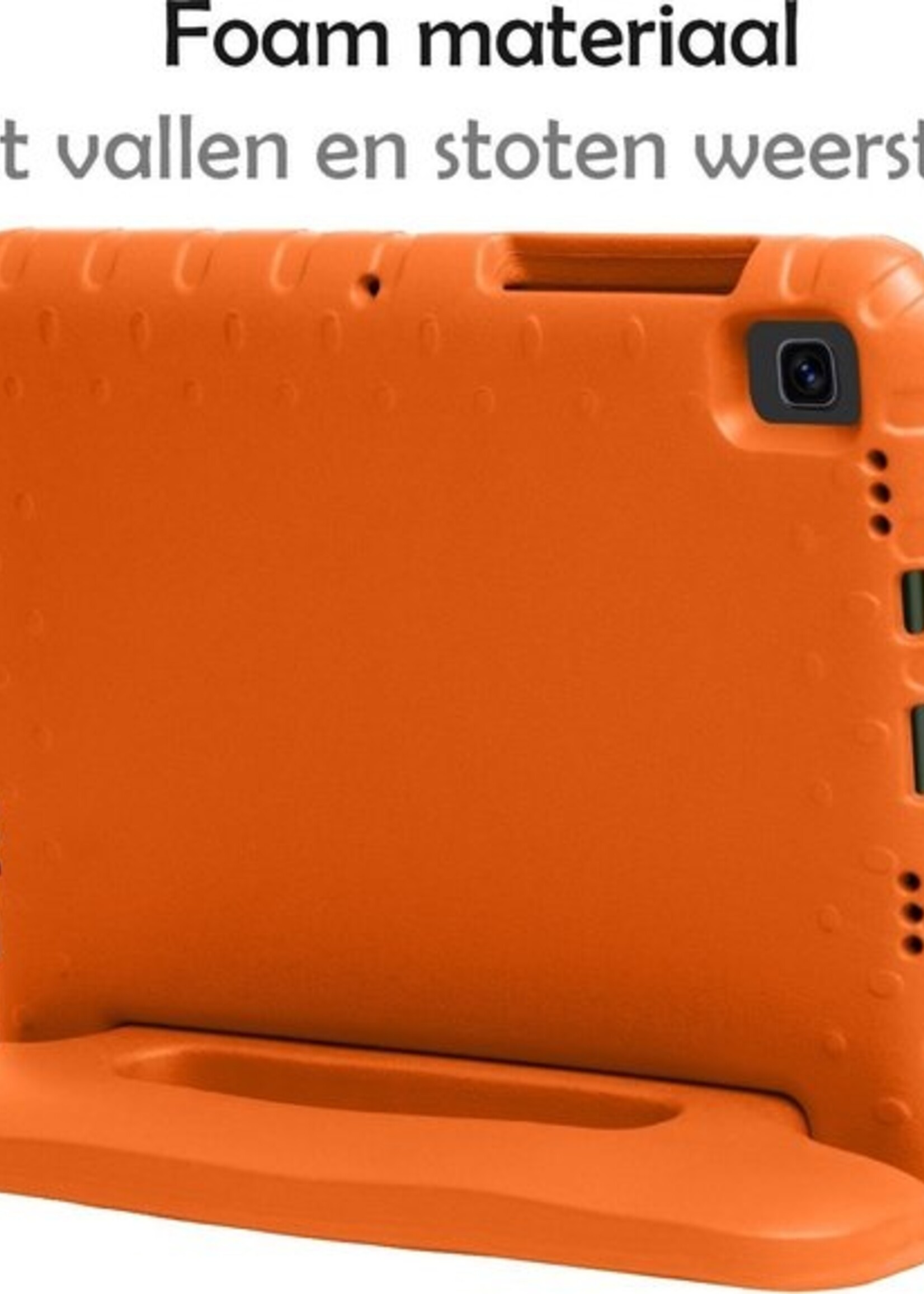 LUQ Hoes Geschikt voor Samsung Galaxy Tab S6 Lite Hoes Kinder Hoesje Kids Case Kinderhoes Shockproof - Hoesje Geschikt voor Samsung Tab S6 Lite Hoesje Kidscase - Oranje