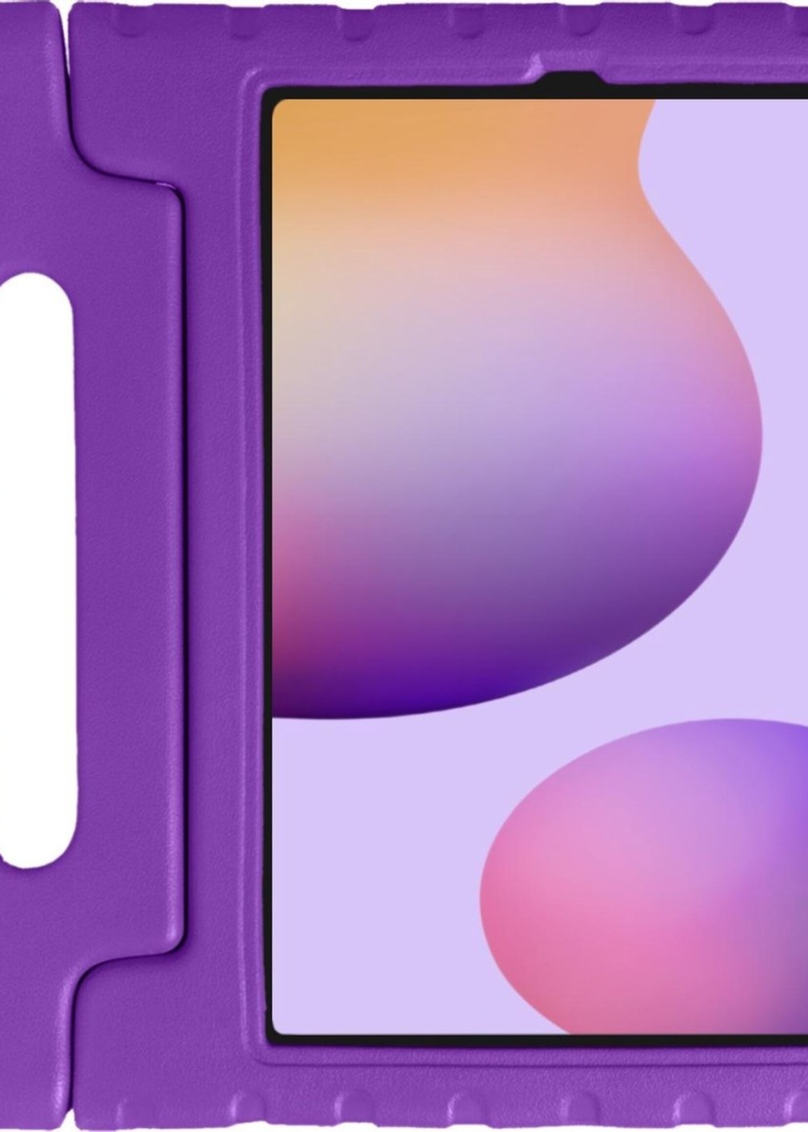 LUQ Hoes Geschikt voor Samsung Galaxy Tab S6 Lite Hoes Kinder Hoesje Kids Case Kinderhoes Shockproof - Hoesje Geschikt voor Samsung Tab S6 Lite Hoesje Kidscase - Paars