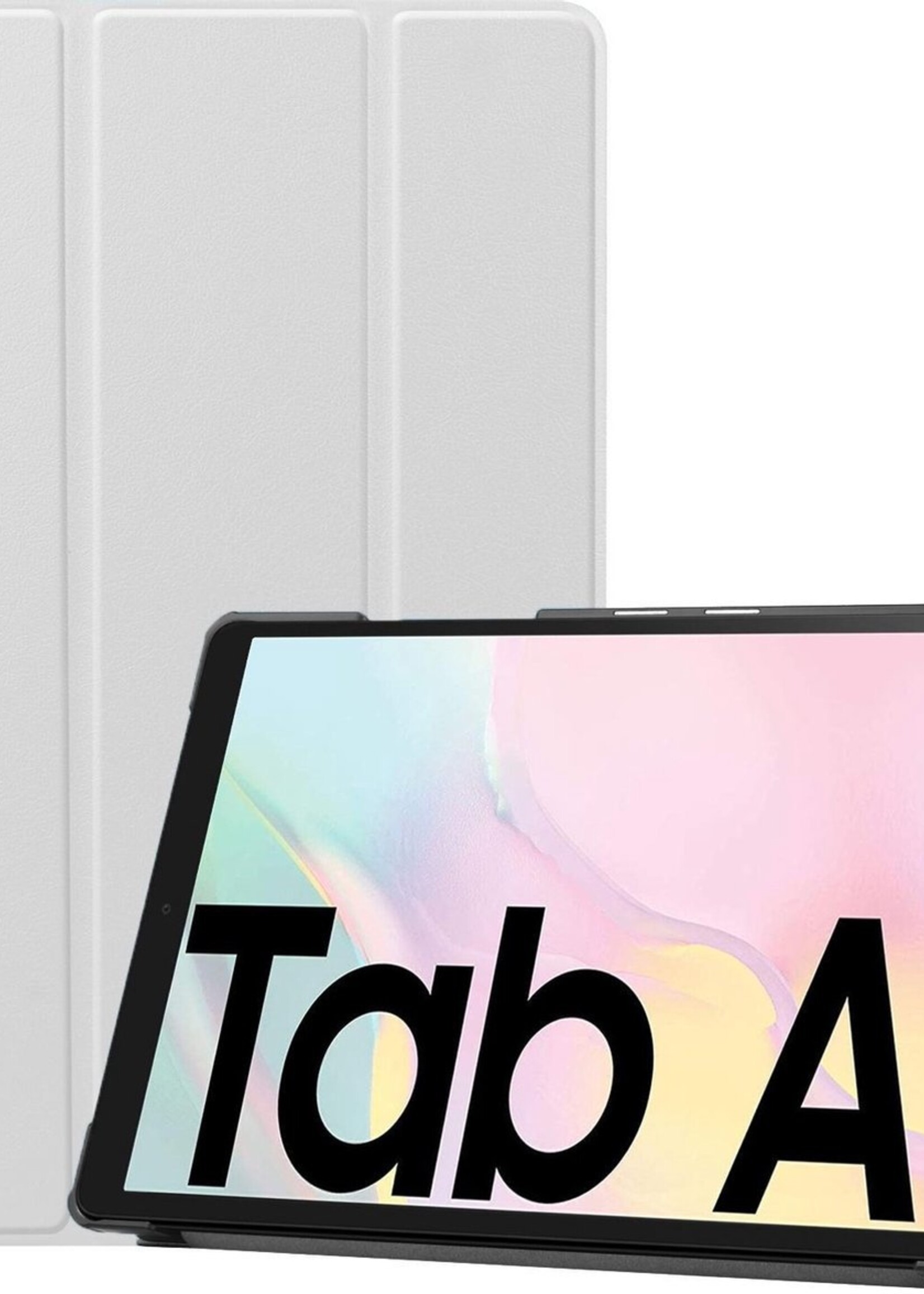 LUQ Hoes Geschikt voor Samsung Galaxy Tab A7 Hoes Luxe Hoesje Book Case - Hoesje Geschikt voor Samsung Tab A7 Hoes Cover - Wit