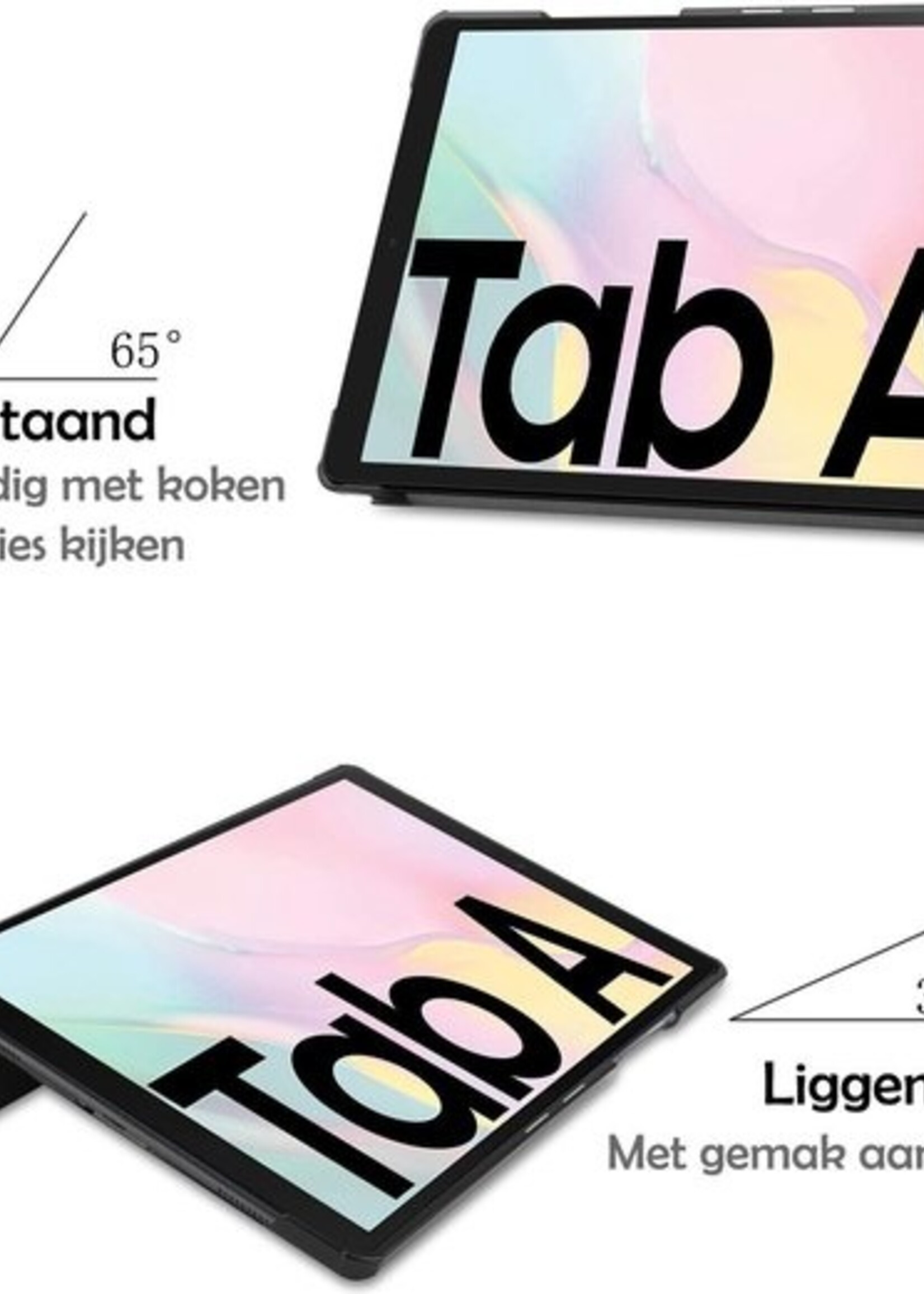 LUQ Hoes Geschikt voor Samsung Galaxy Tab A7 Hoes Luxe Hoesje Book Case - Hoesje Geschikt voor Samsung Tab A7 Hoes Cover - Wit