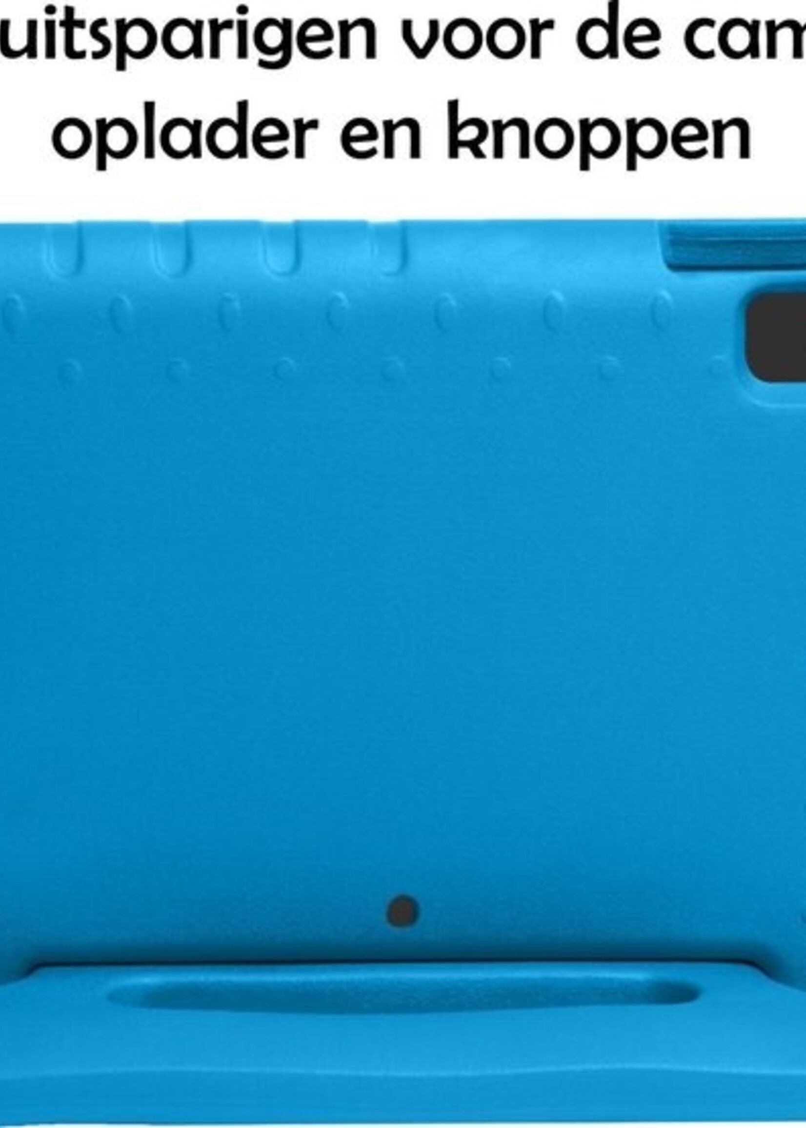 LUQ Hoes Geschikt voor iPad 10.2 2020 Hoes Kinder Hoesje Kids Case Kinderhoes Shockproof - Hoesje Geschikt voor iPad 8 Hoesje Kidscase - Blauw