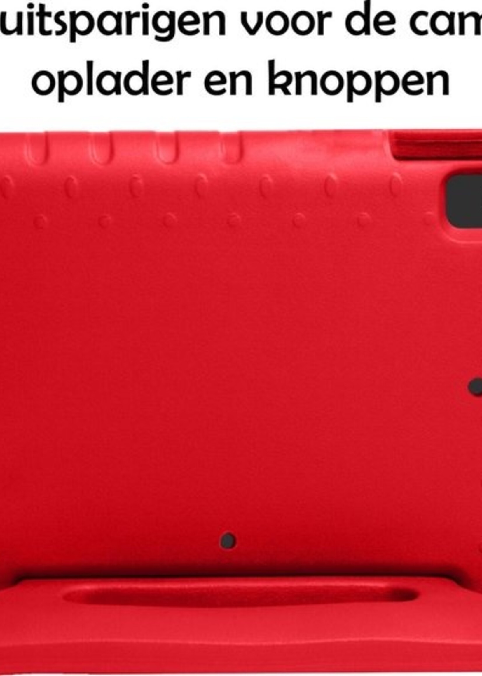 LUQ Hoes Geschikt voor iPad 10.2 2020 Hoes Kinder Hoesje Kids Case Kinderhoes Shockproof - Hoesje Geschikt voor iPad 8 Hoesje Kidscase - Rood