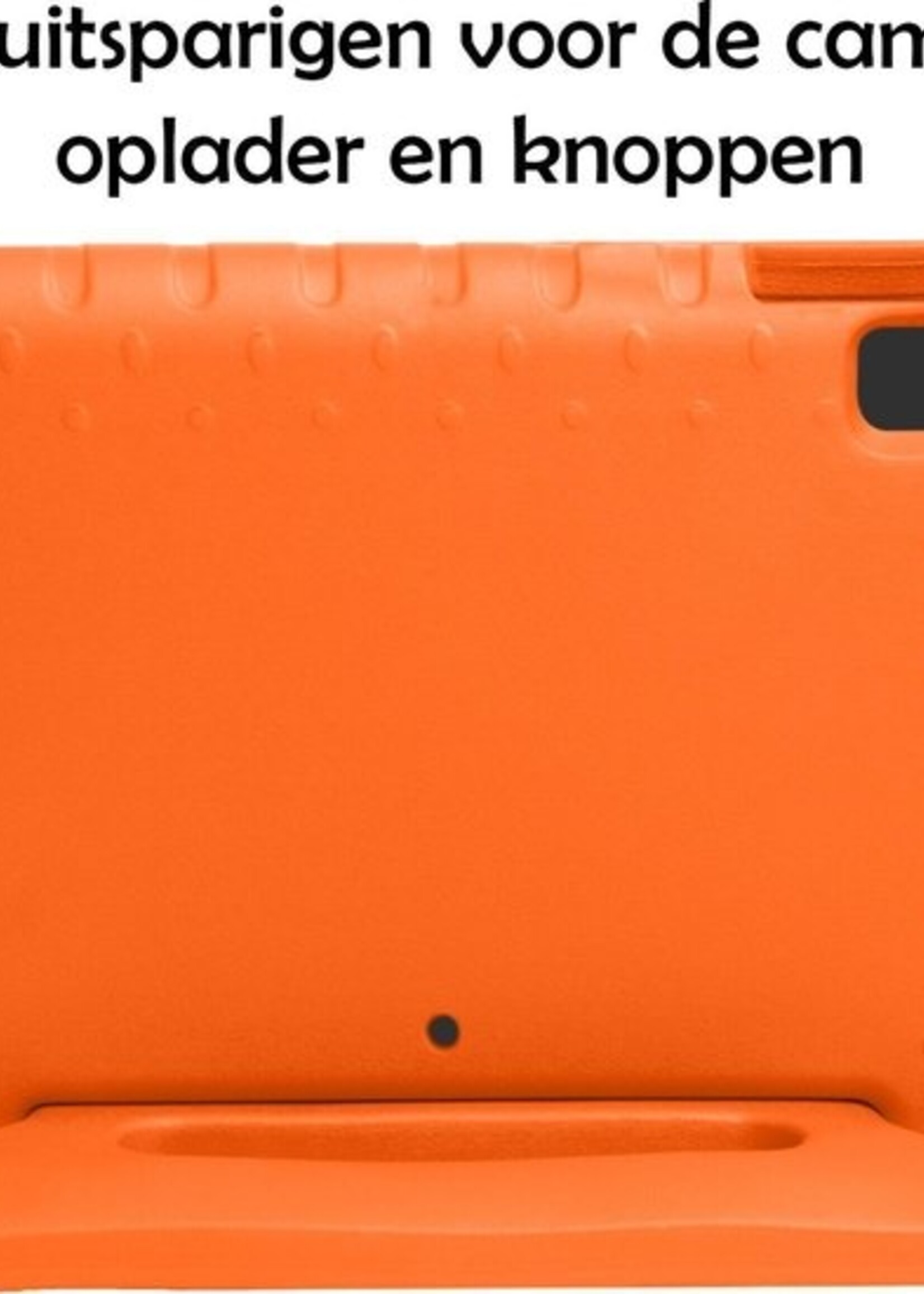 LUQ Hoes Geschikt voor iPad 10.2 2020 Hoes Kinder Hoesje Kids Case Kinderhoes Shockproof - Hoesje Geschikt voor iPad 8 Hoesje Kidscase - Oranje