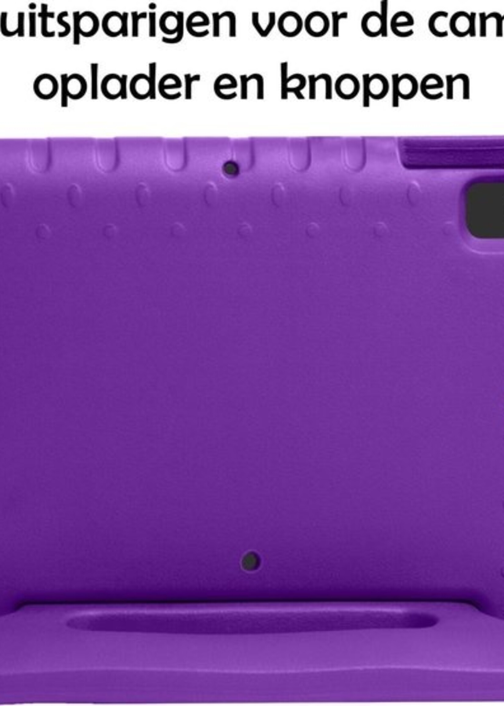 LUQ Hoes Geschikt voor iPad 10.2 2020 Hoes Kinder Hoesje Kids Case Kinderhoes Shockproof - Hoesje Geschikt voor iPad 8 Hoesje Kidscase - Paars