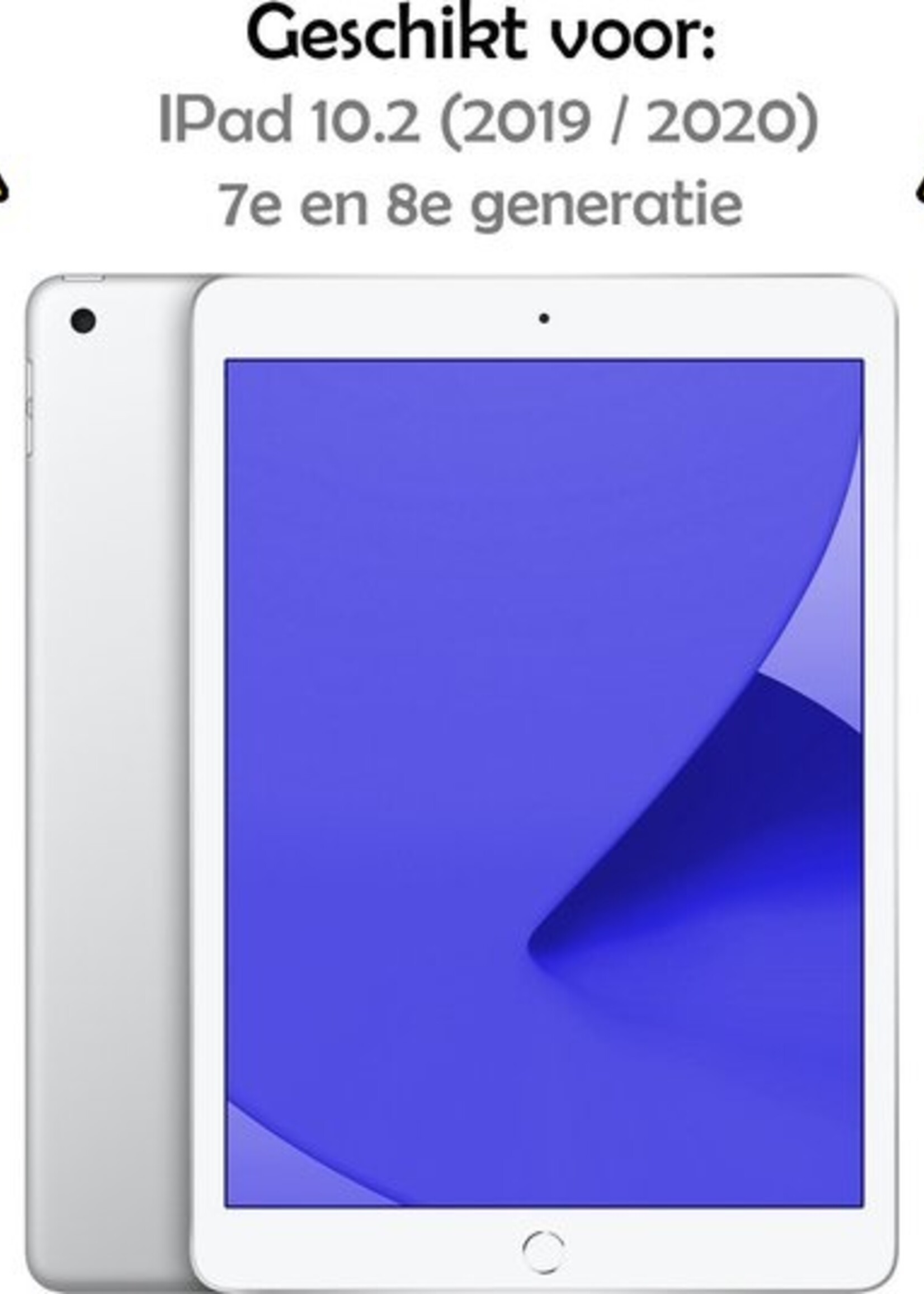 LUQ Hoes Geschikt voor iPad 10.2 2019/2020 Hoes Kinder Hoesje Kids Case Kinderhoes Shockproof - Hoesje Geschikt voor iPad 7/8 Hoesje Kidscase - Oranje