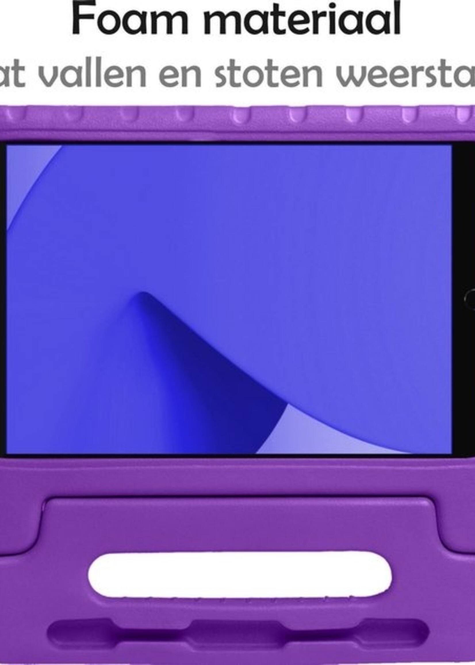 LUQ Hoes Geschikt voor iPad 10.2 2019/2020 Hoes Kinder Hoesje Kids Case Kinderhoes Shockproof - Hoesje Geschikt voor iPad 7/8 Hoesje Kidscase - Paars