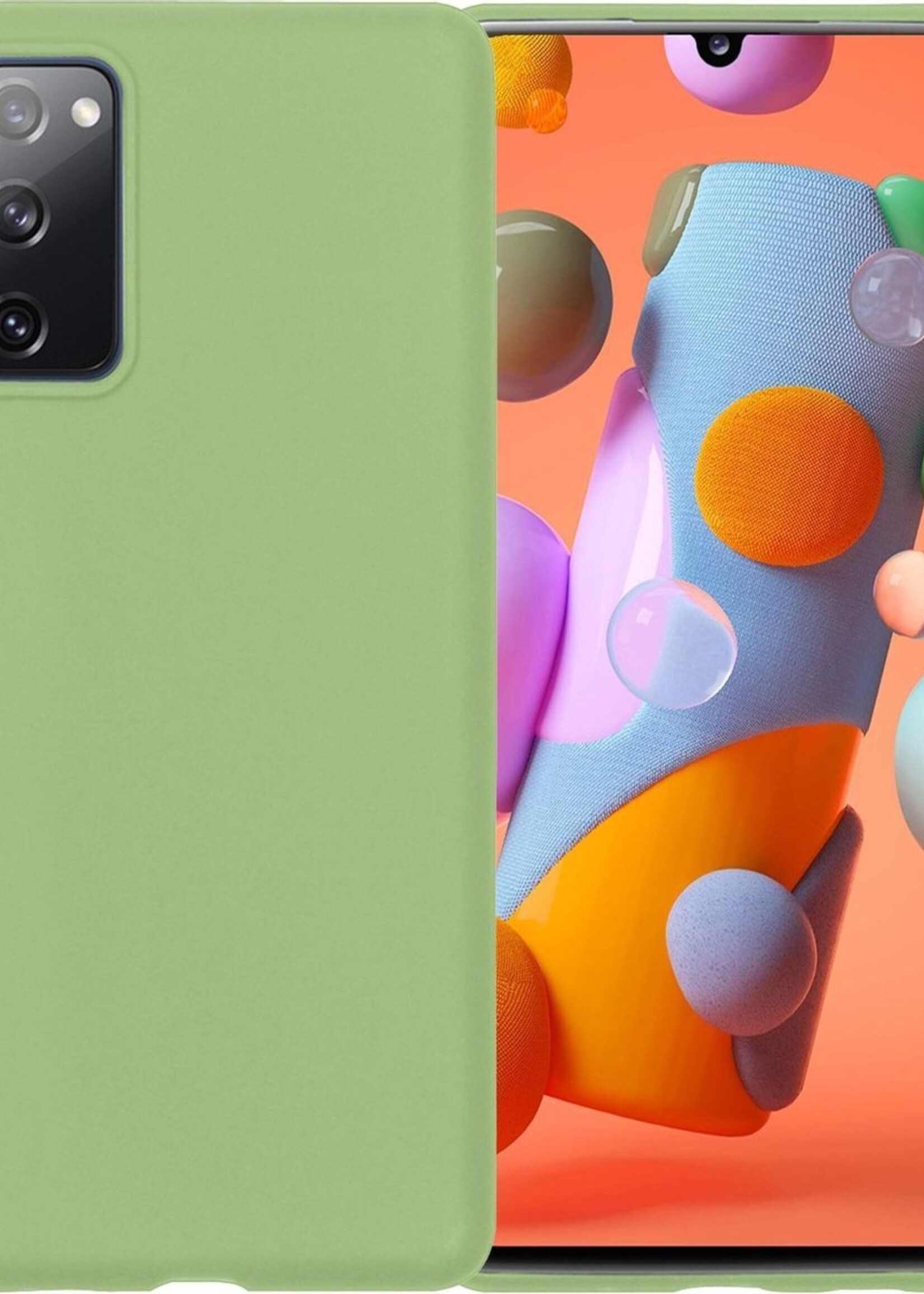 LUQ Hoesje Geschikt voor Samsung A41 Hoesje Siliconen Case - Hoes Geschikt voor Samsung Galaxy A41 Hoes Siliconen - Groen