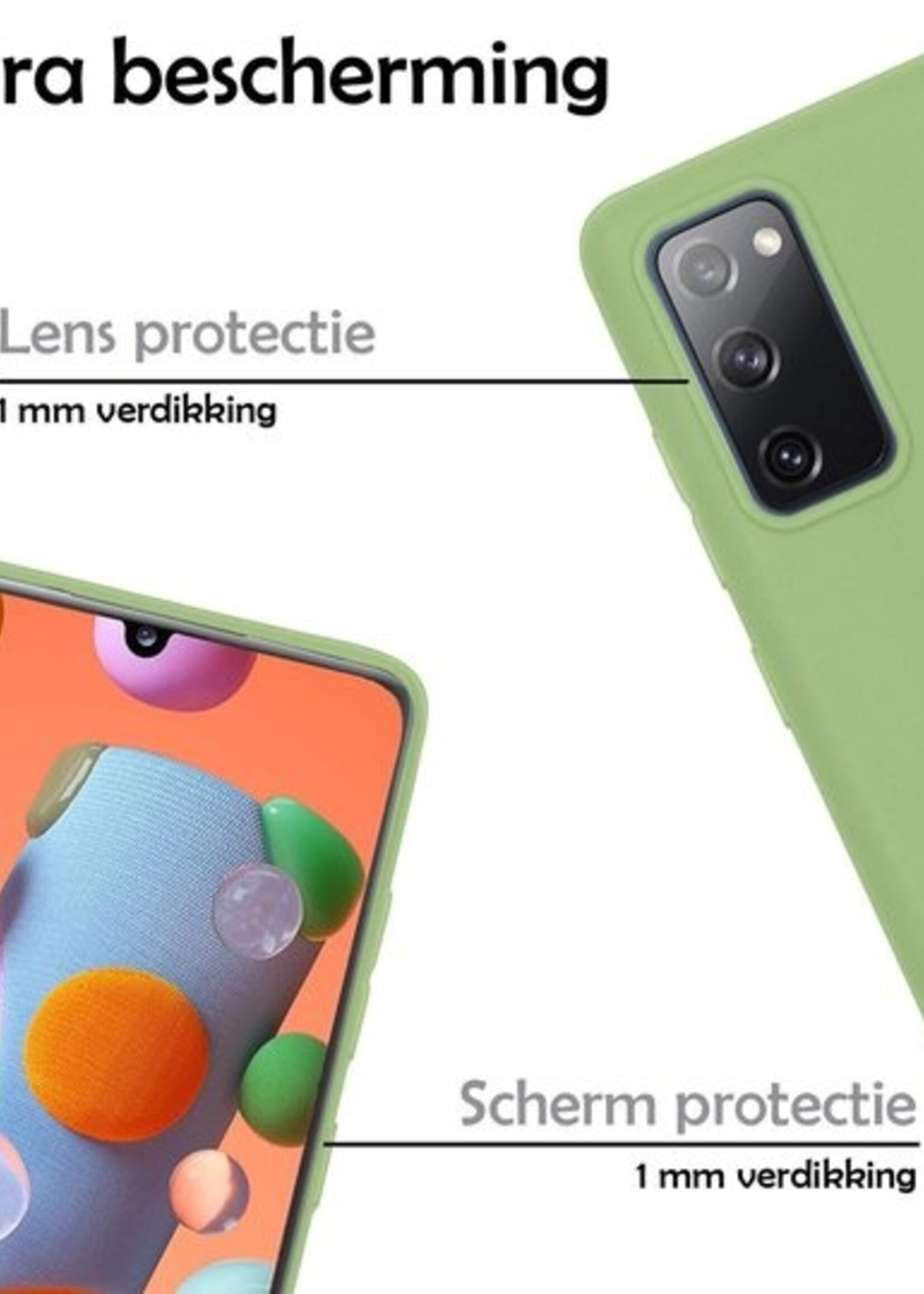LUQ Hoesje Geschikt voor Samsung A41 Hoesje Siliconen Case - Hoes Geschikt voor Samsung Galaxy A41 Hoes Siliconen - Groen