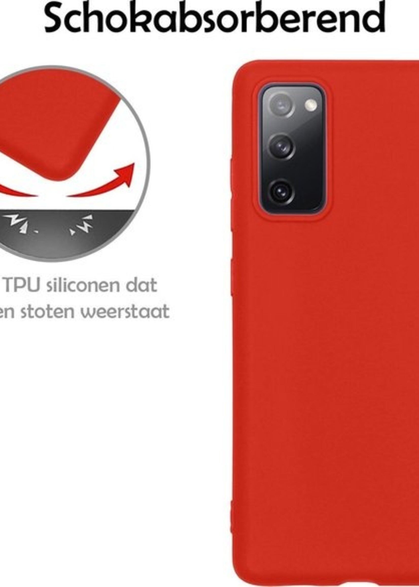 LUQ Hoesje Geschikt voor Samsung A41 Hoesje Siliconen Case - Hoes Geschikt voor Samsung Galaxy A41 Hoes Siliconen - Rood