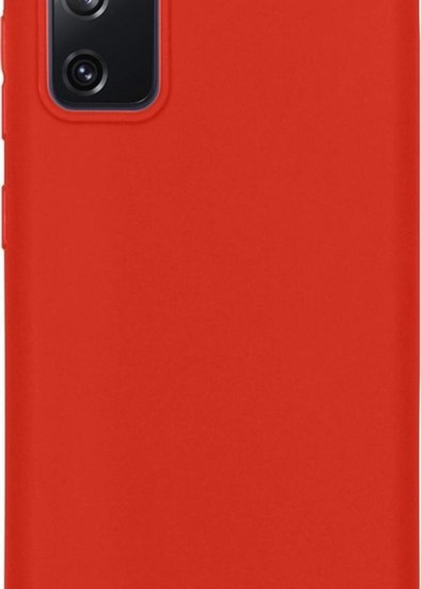 LUQ Hoesje Geschikt voor Samsung A41 Hoesje Siliconen Case - Hoes Geschikt voor Samsung Galaxy A41 Hoes Siliconen - Rood