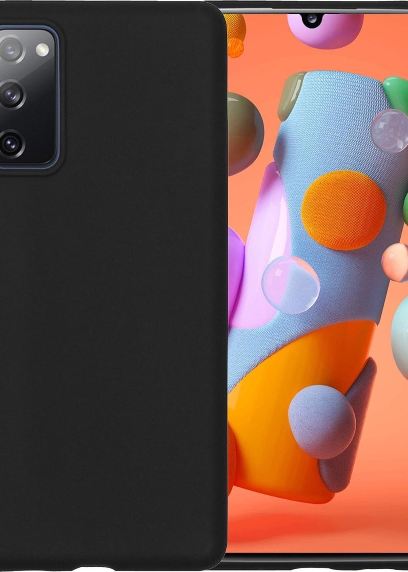 LUQ Hoesje Geschikt voor Samsung A41 Hoesje Siliconen Case - Hoes Geschikt voor Samsung Galaxy A41 Hoes Siliconen - Zwart