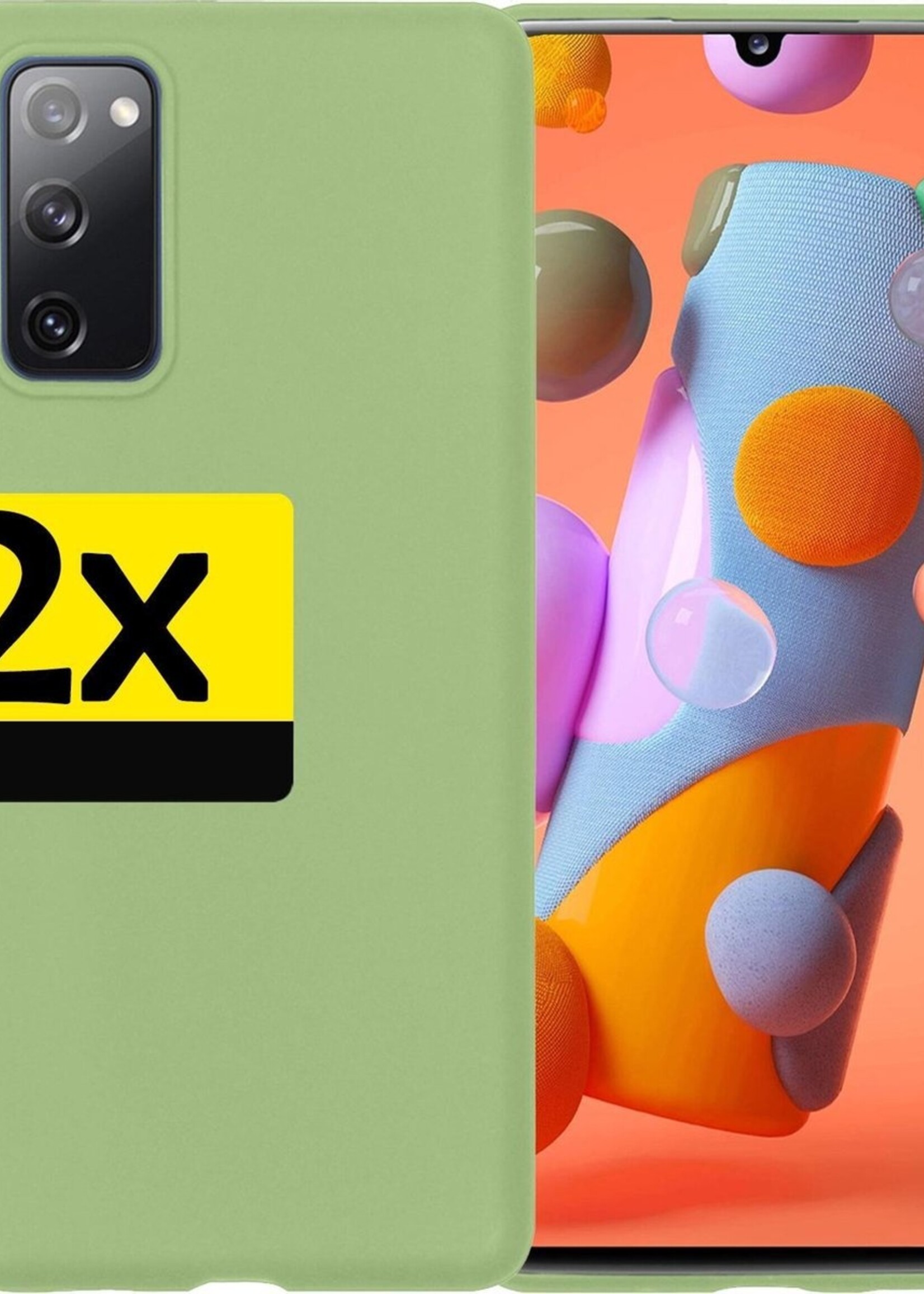 LUQ Hoesje Geschikt voor Samsung A41 Hoesje Siliconen Case - Hoes Geschikt voor Samsung Galaxy A41 Hoes Siliconen - Groen - 2 Stuks