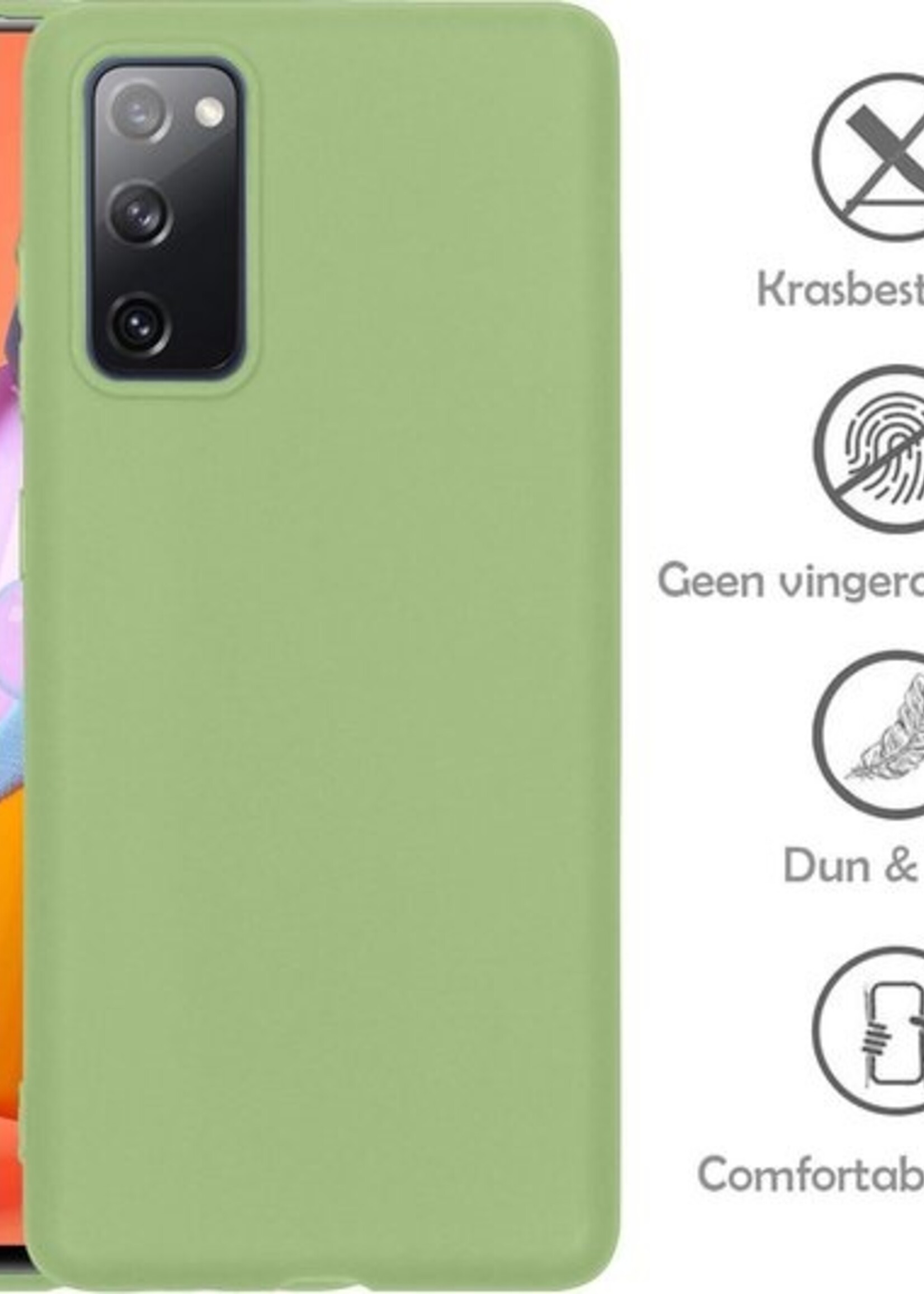 LUQ Hoesje Geschikt voor Samsung A41 Hoesje Siliconen Case - Hoes Geschikt voor Samsung Galaxy A41 Hoes Siliconen - Groen - 2 Stuks