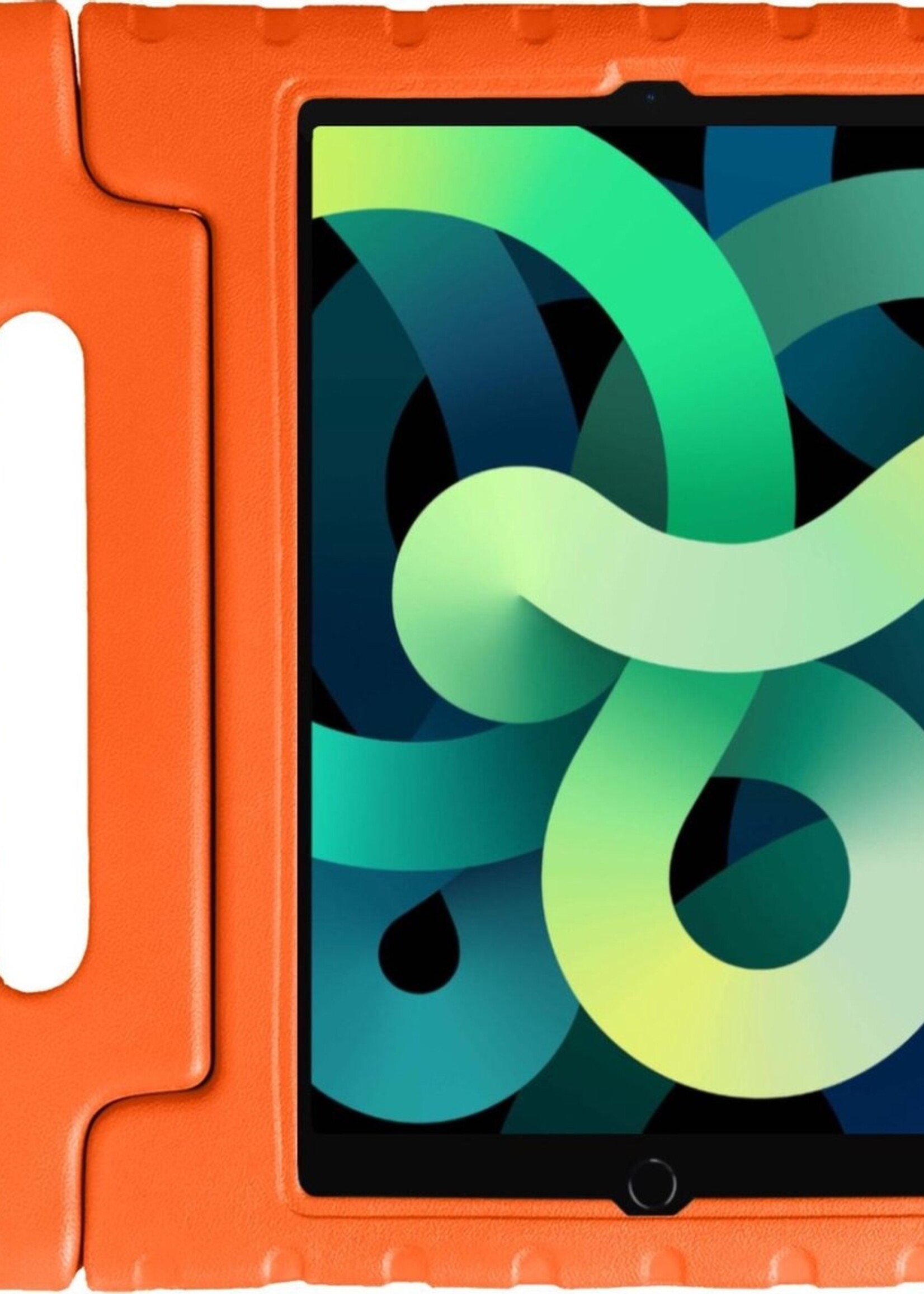 LUQ Hoes Geschikt voor iPad Air 2020 Hoes Kinder Hoesje Kids Case Kinderhoes Shockproof - Hoesje Geschikt voor iPad Air 4 2020 Hoesje Kidscase - Oranje